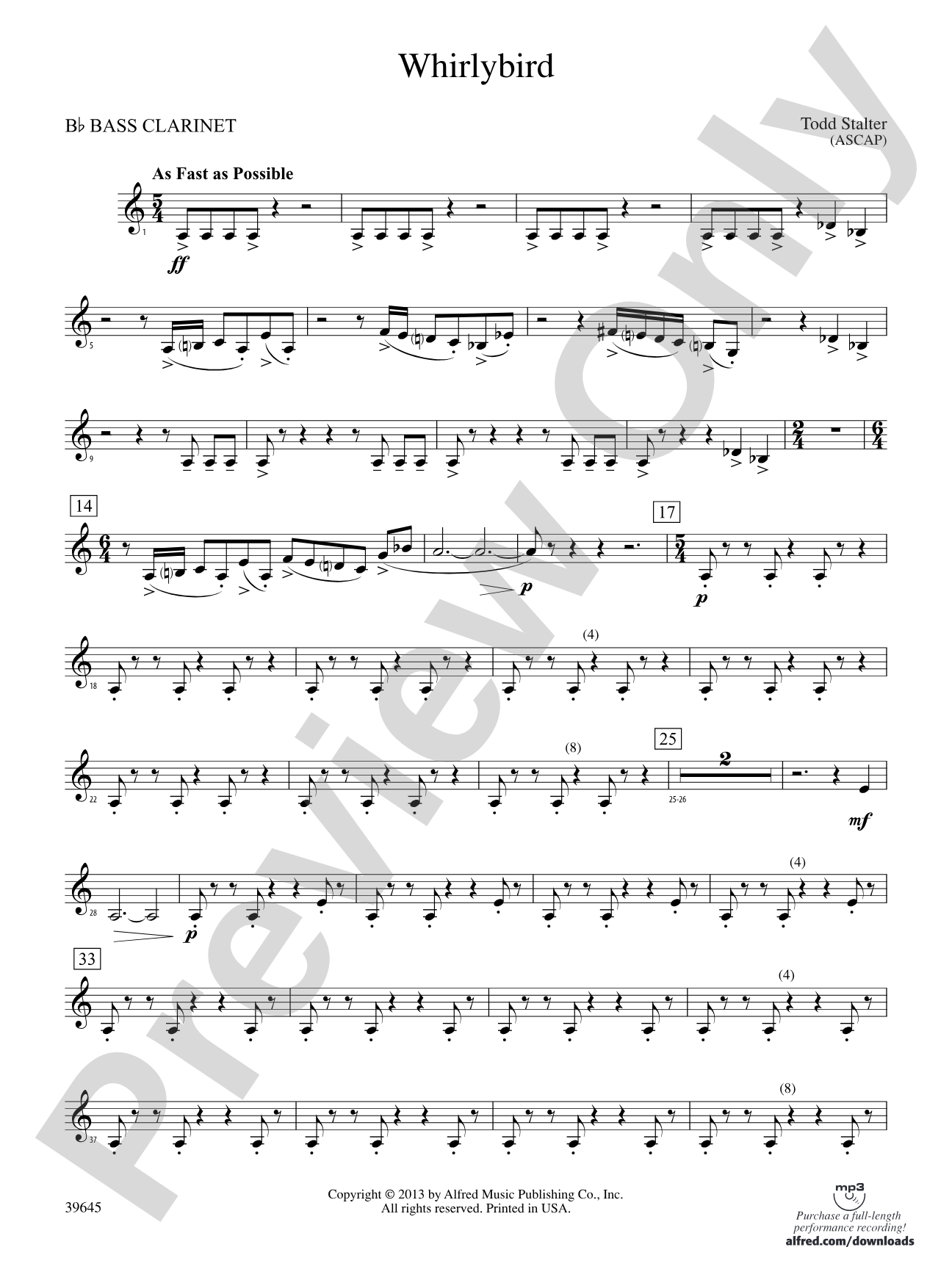 Whirlybird: B-flat Bass Clarinet