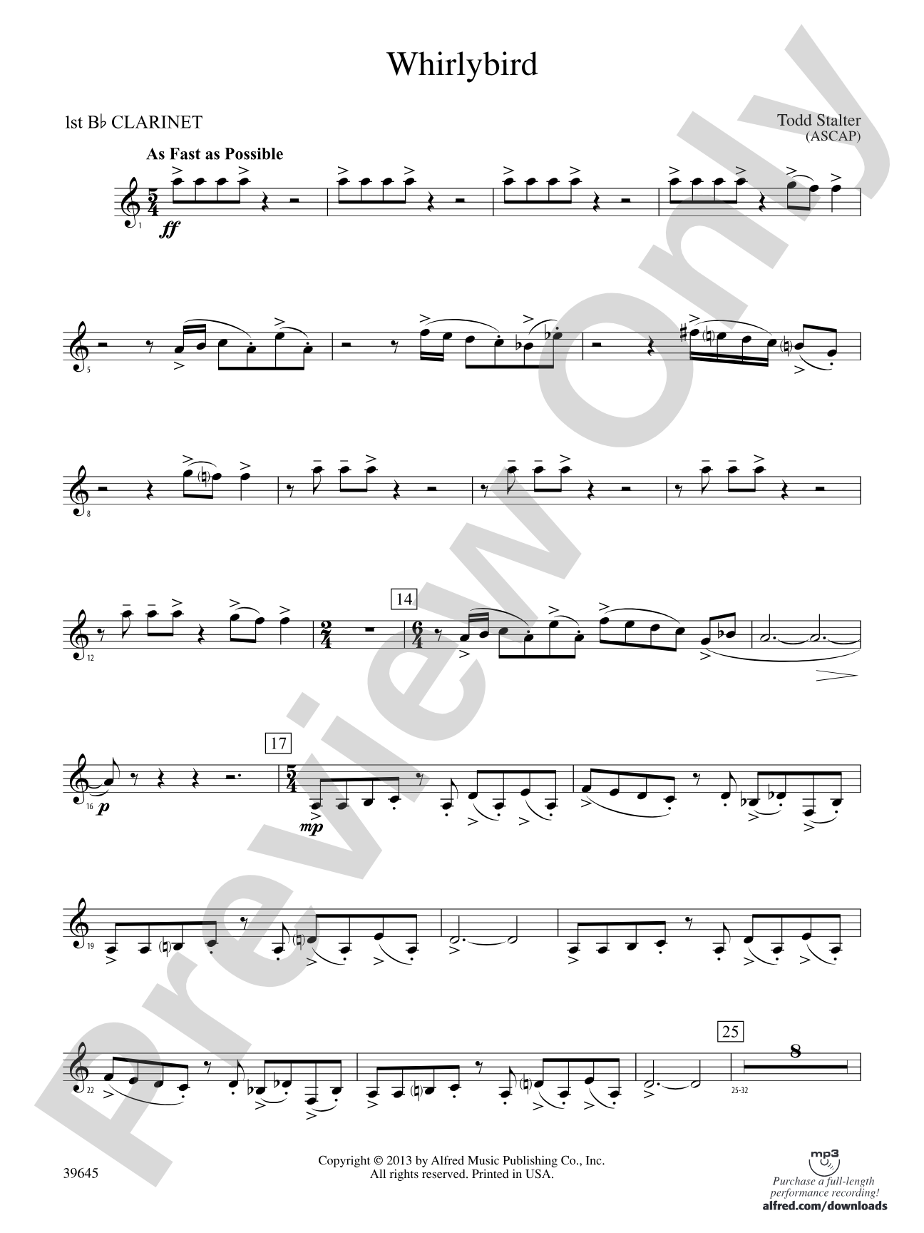 Whirlybird: 1st B-flat Clarinet
