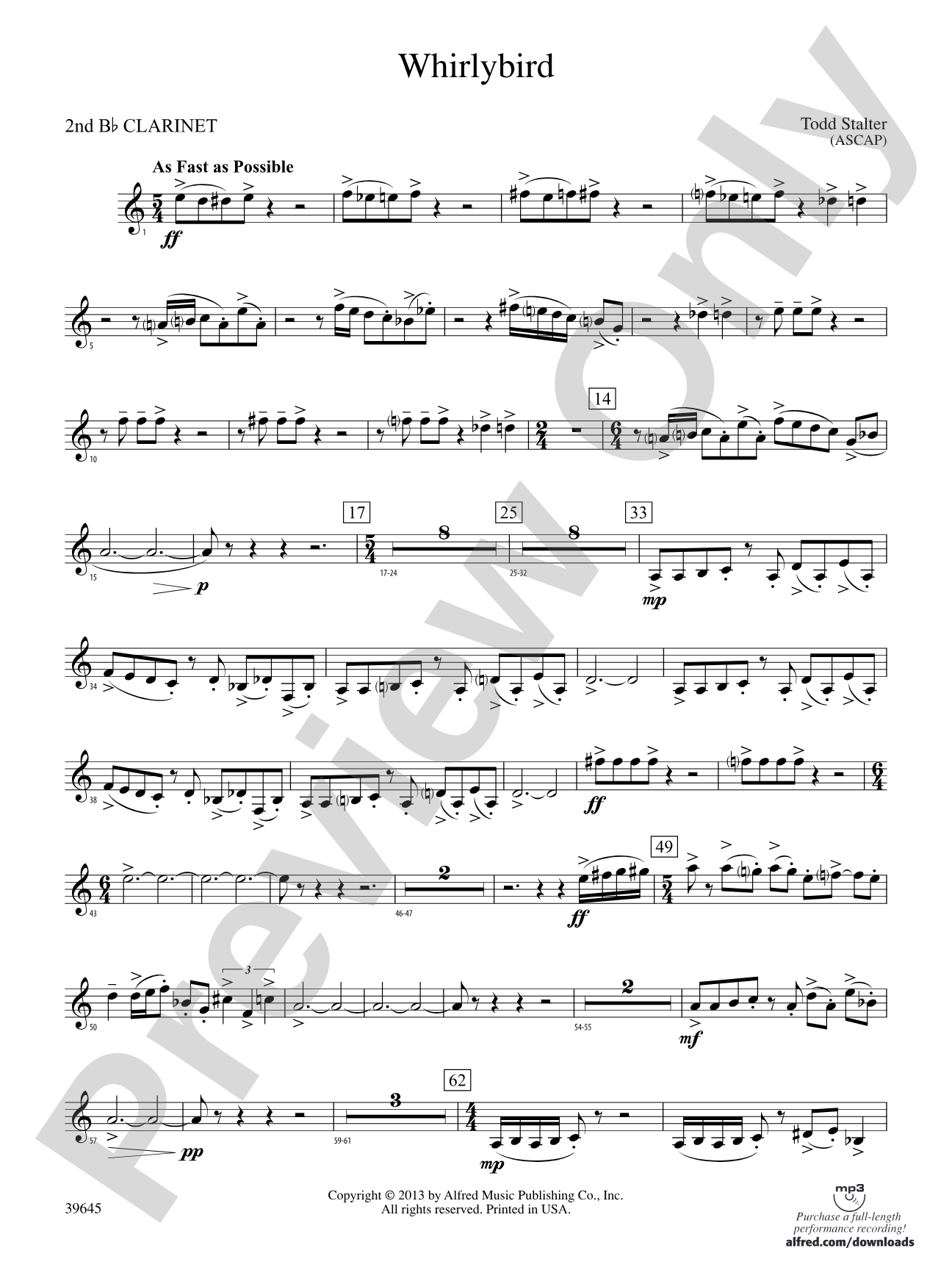 Whirlybird: 2nd B-flat Clarinet