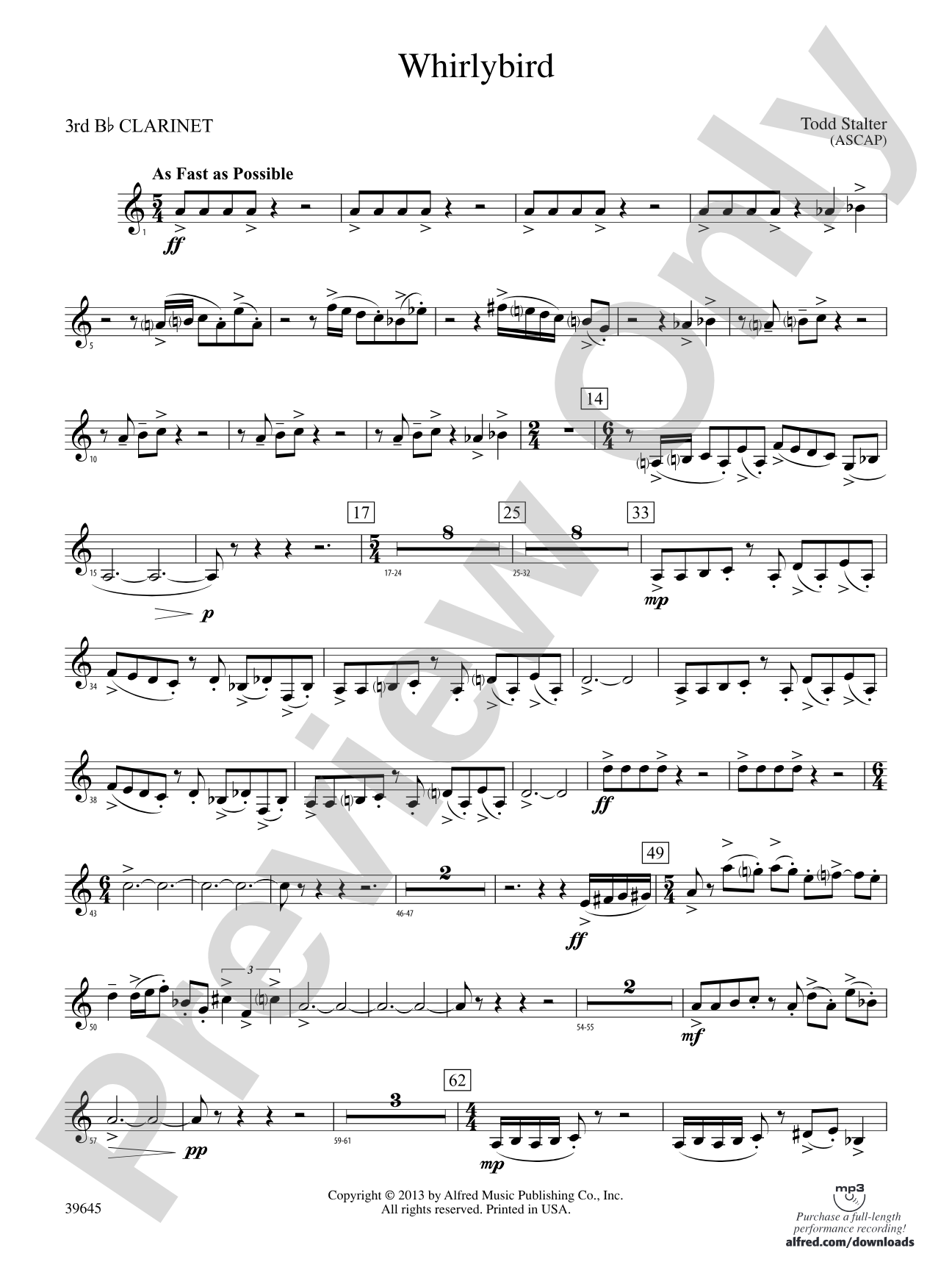 Whirlybird: 3rd B-flat Clarinet