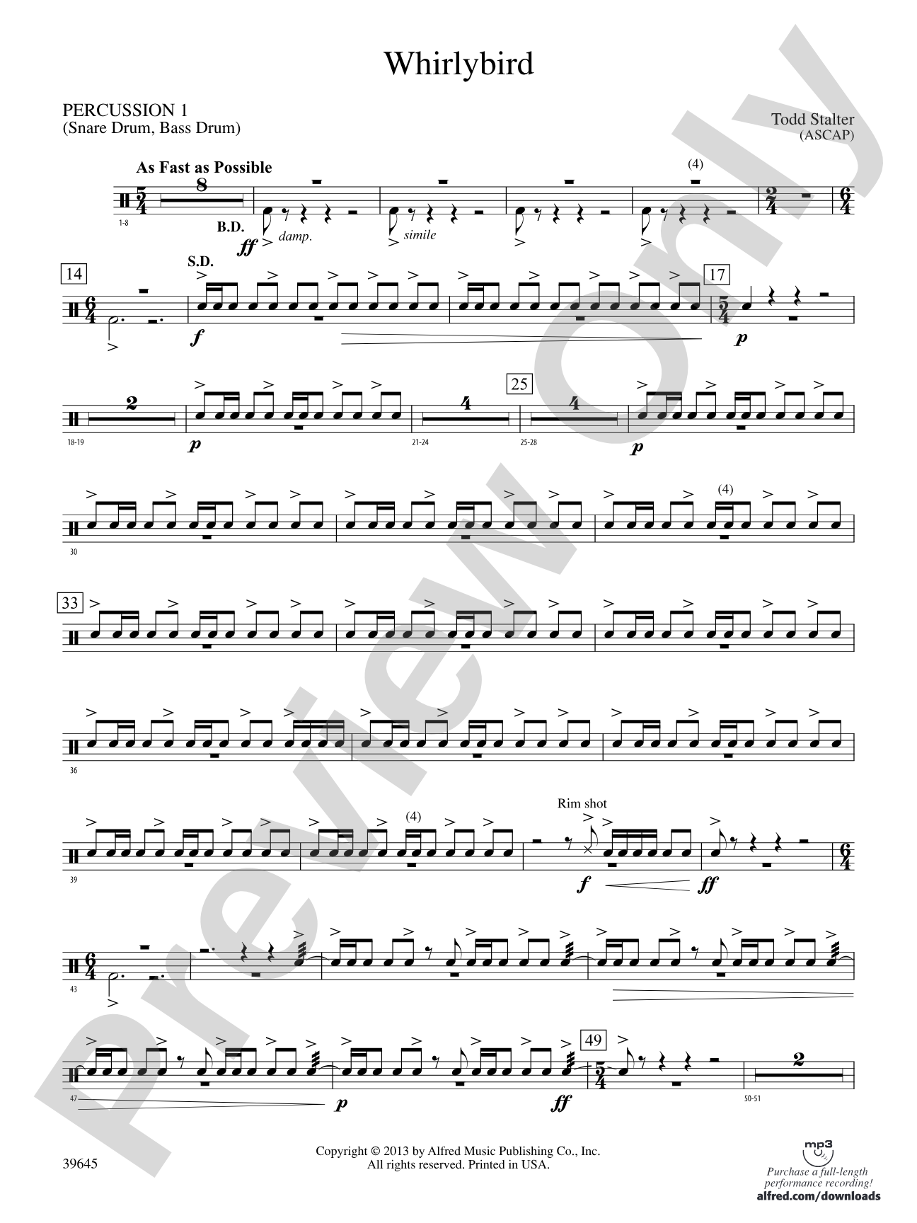 Whirlybird: 1st Percussion