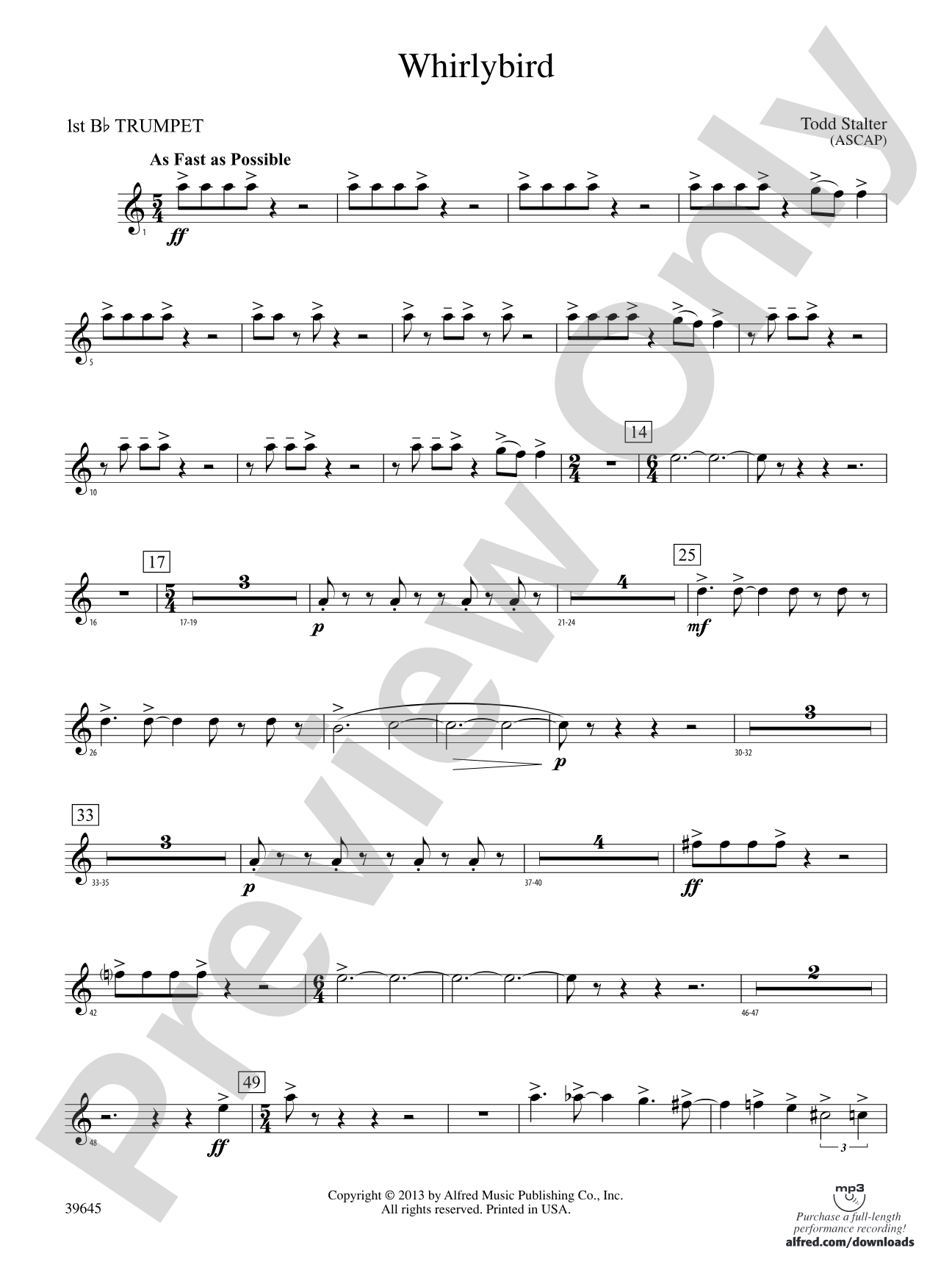 Whirlybird: 1st B-flat Trumpet