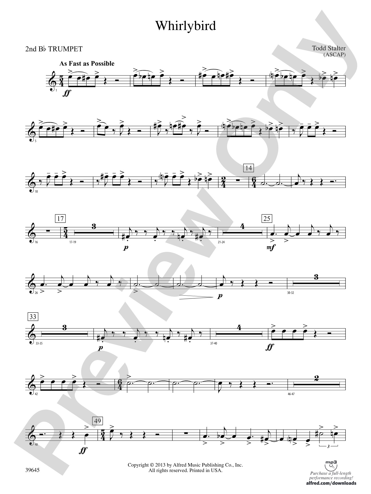 Whirlybird: 2nd B-flat Trumpet