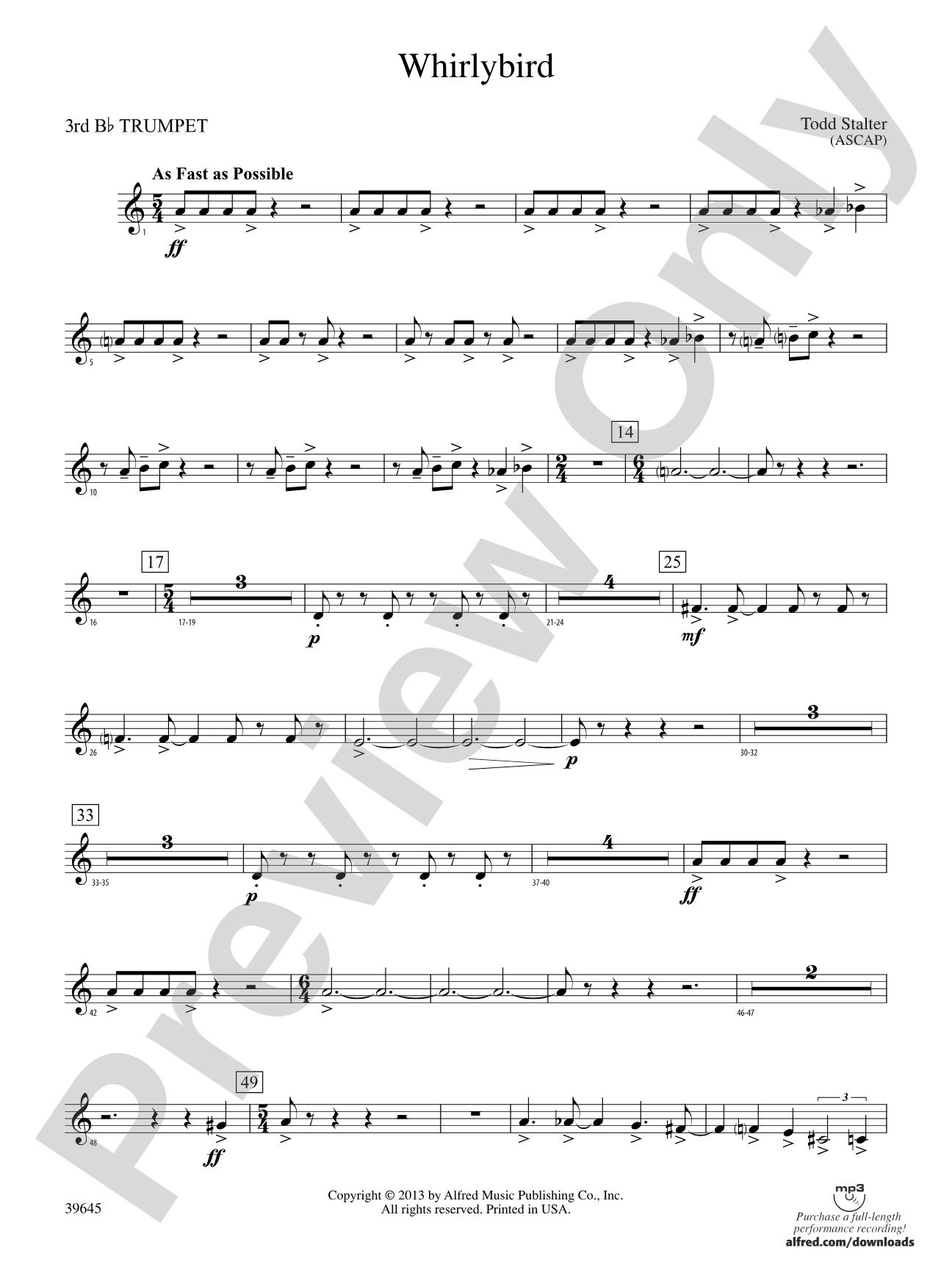 Whirlybird: 3rd B-flat Trumpet