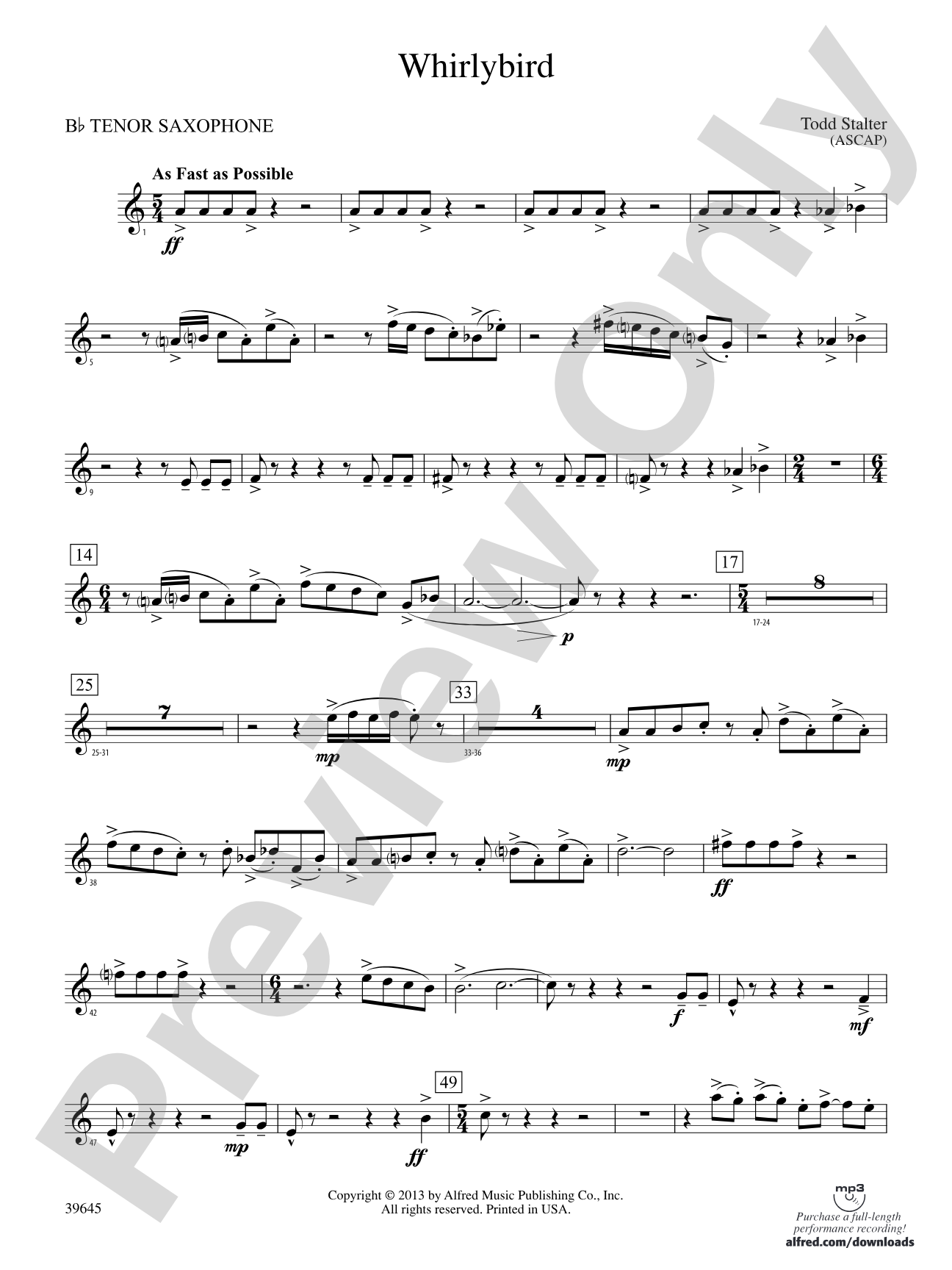 Whirlybird: B-flat Tenor Saxophone
