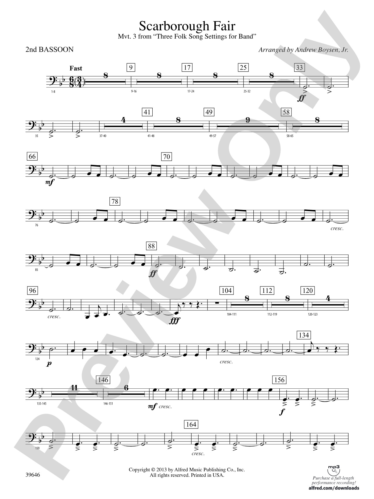 Scarborough Fair: 2nd Bassoon