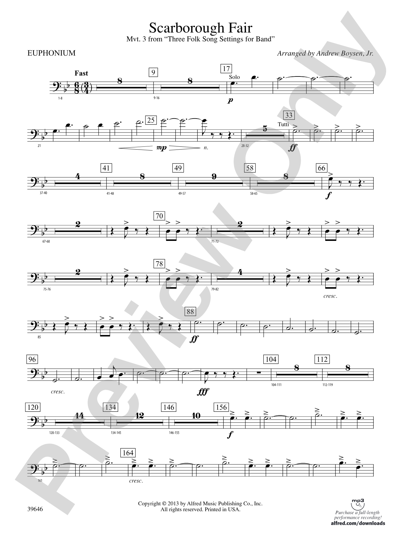 Scarborough Fair: Baritone B.C.