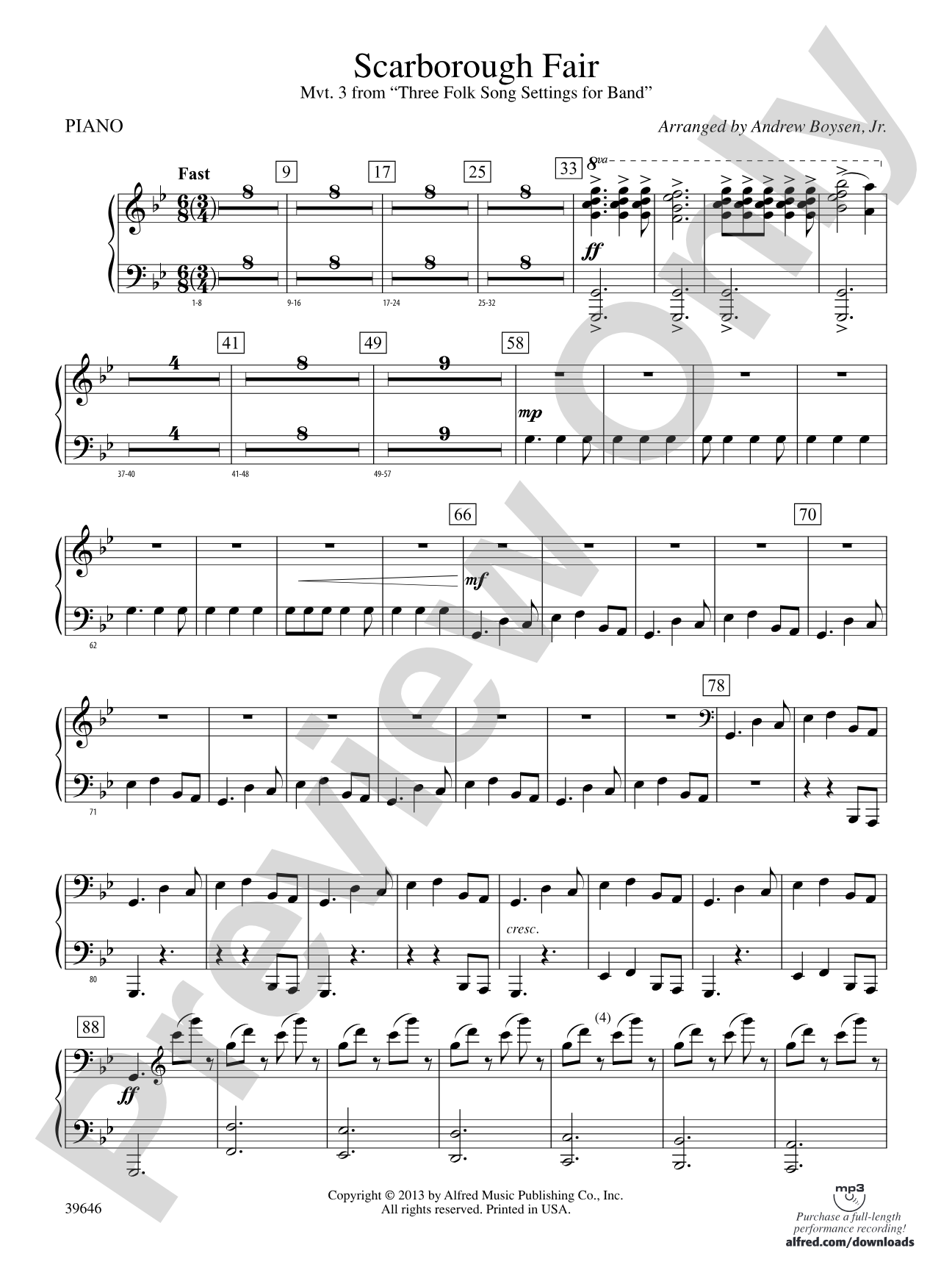 Scarborough Fair: Piano Accompaniment