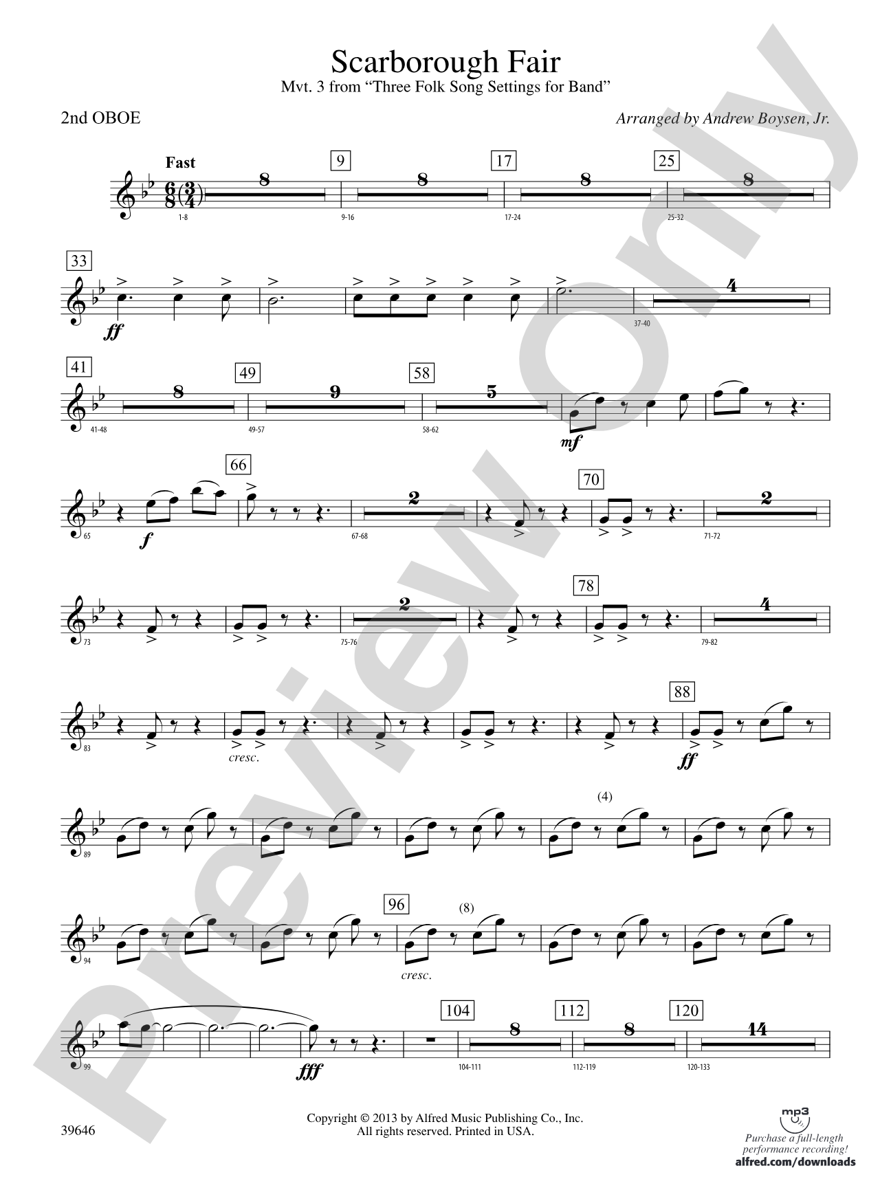 Scarborough Fair: 2nd Oboe