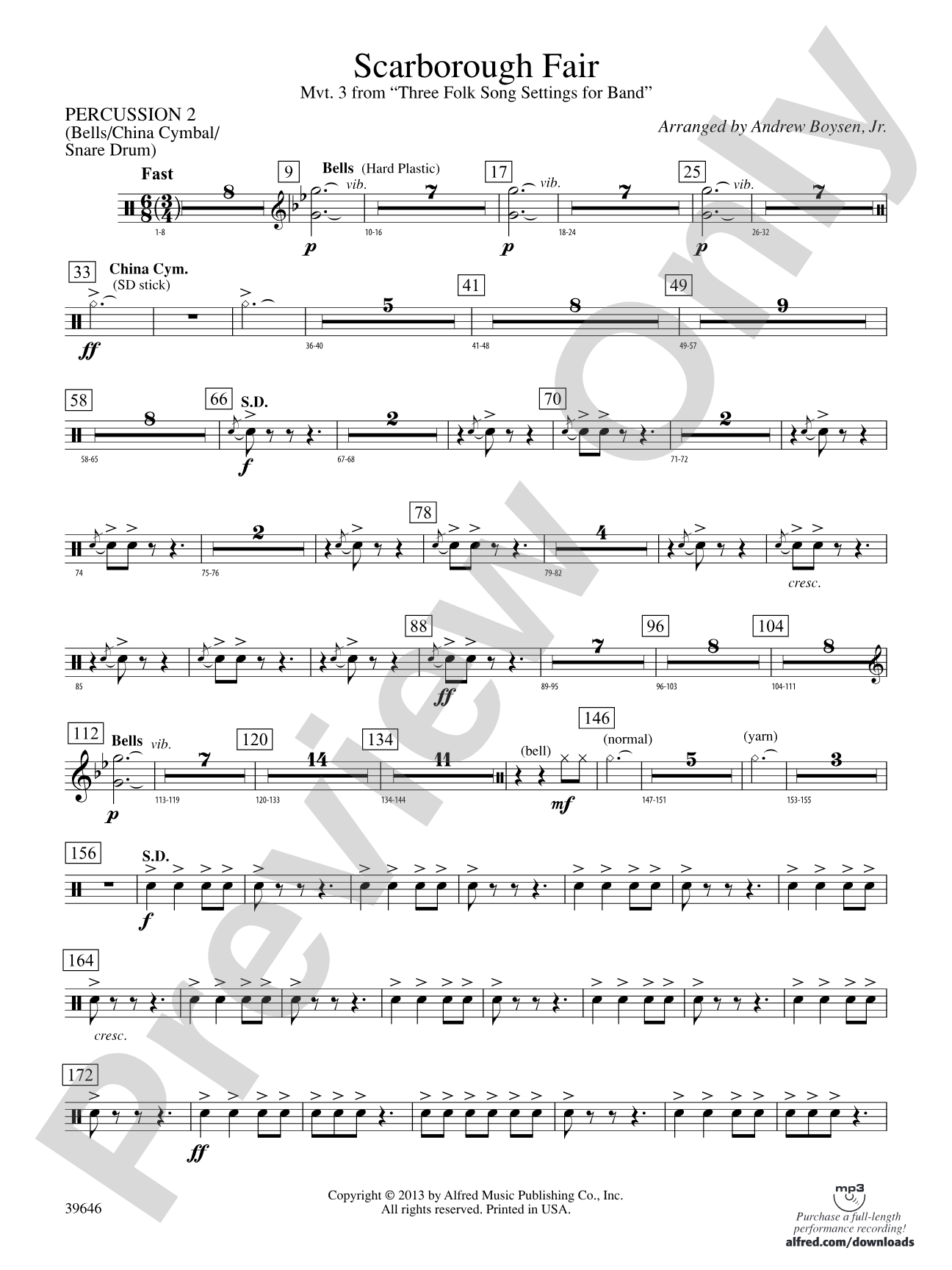 Scarborough Fair: 2nd Percussion