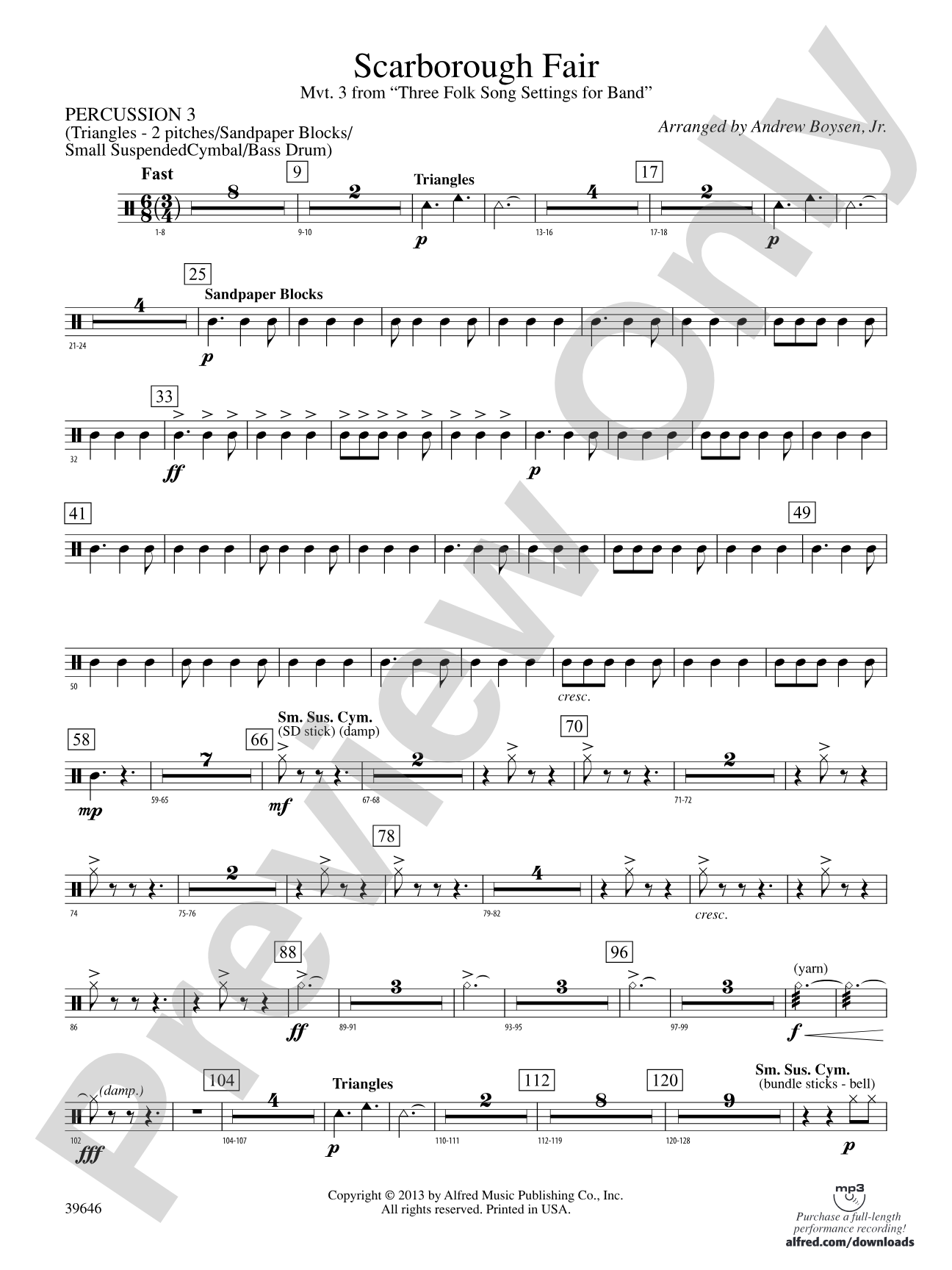 Scarborough Fair: 3rd Percussion