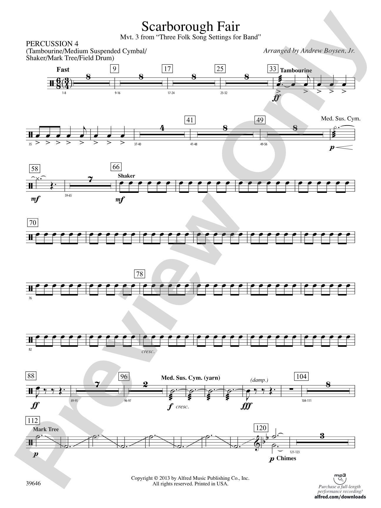 Scarborough Fair: 4th Percussion