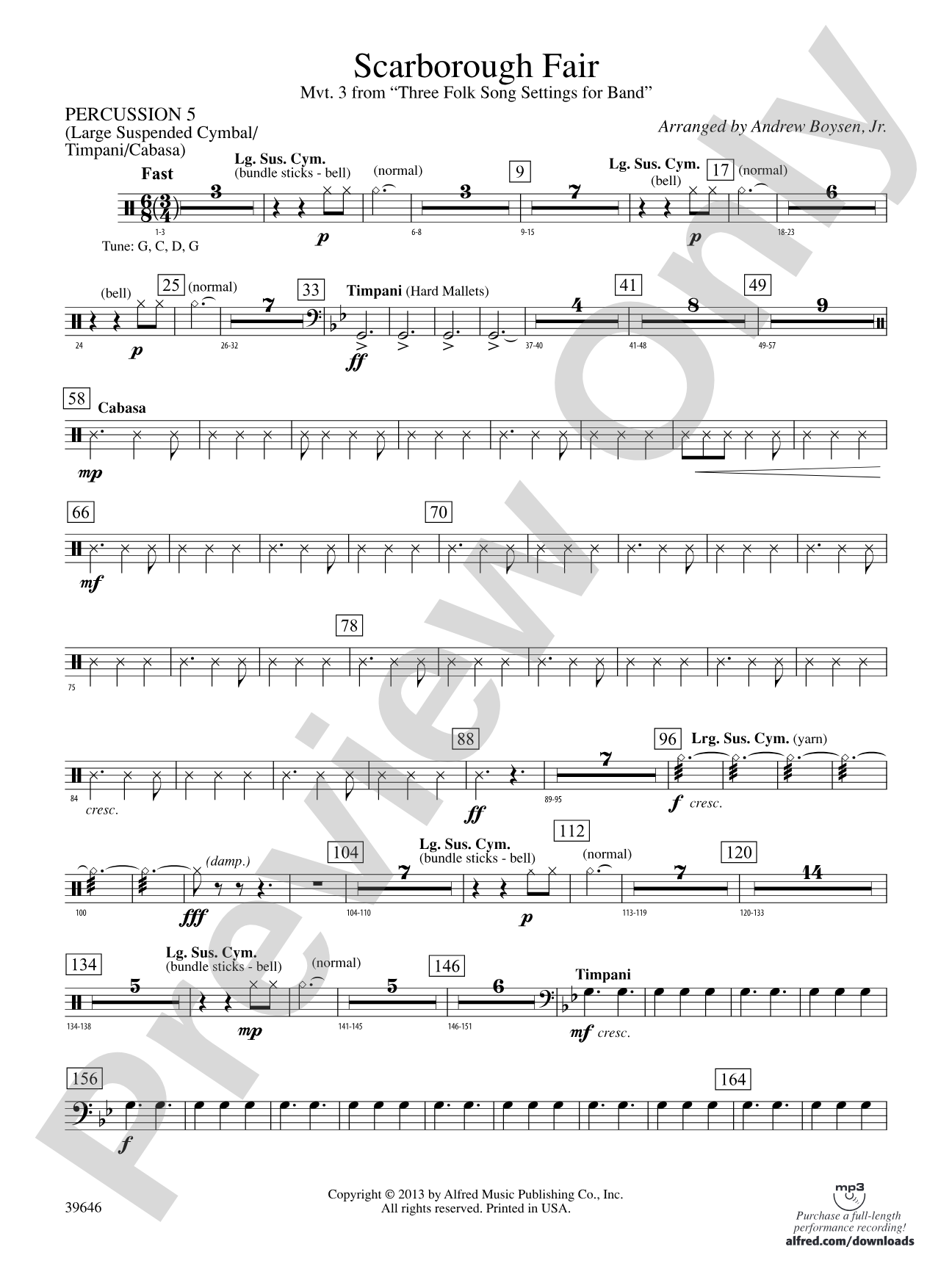 Scarborough Fair: 5th Percussion