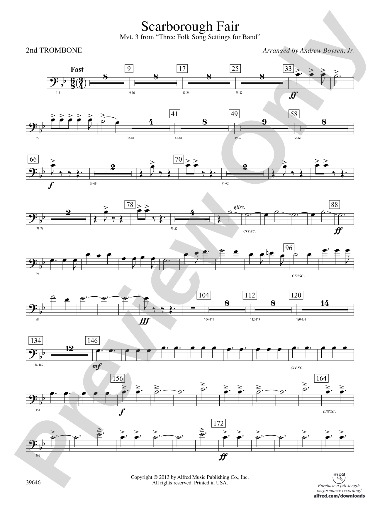 Scarborough Fair: 2nd Trombone