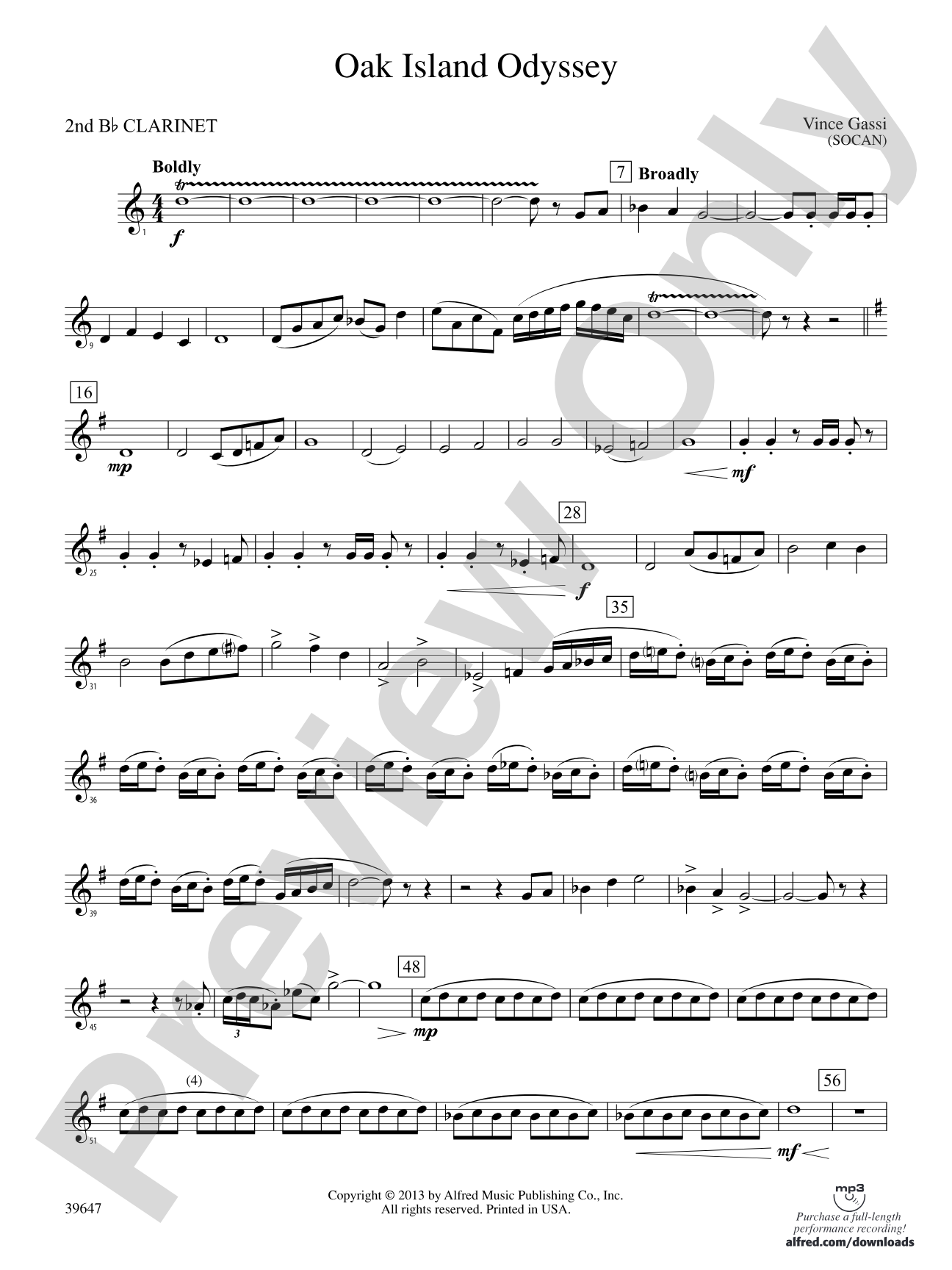Oak Island Odyssey: 2nd B-flat Clarinet