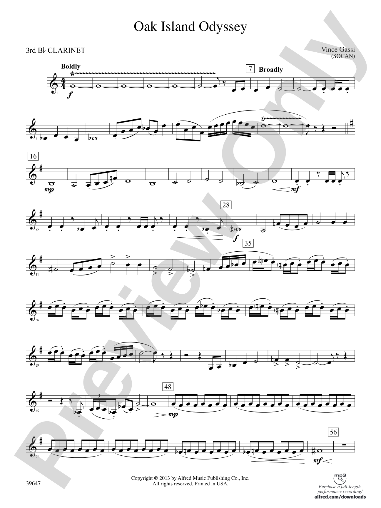 Oak Island Odyssey: 3rd B-flat Clarinet