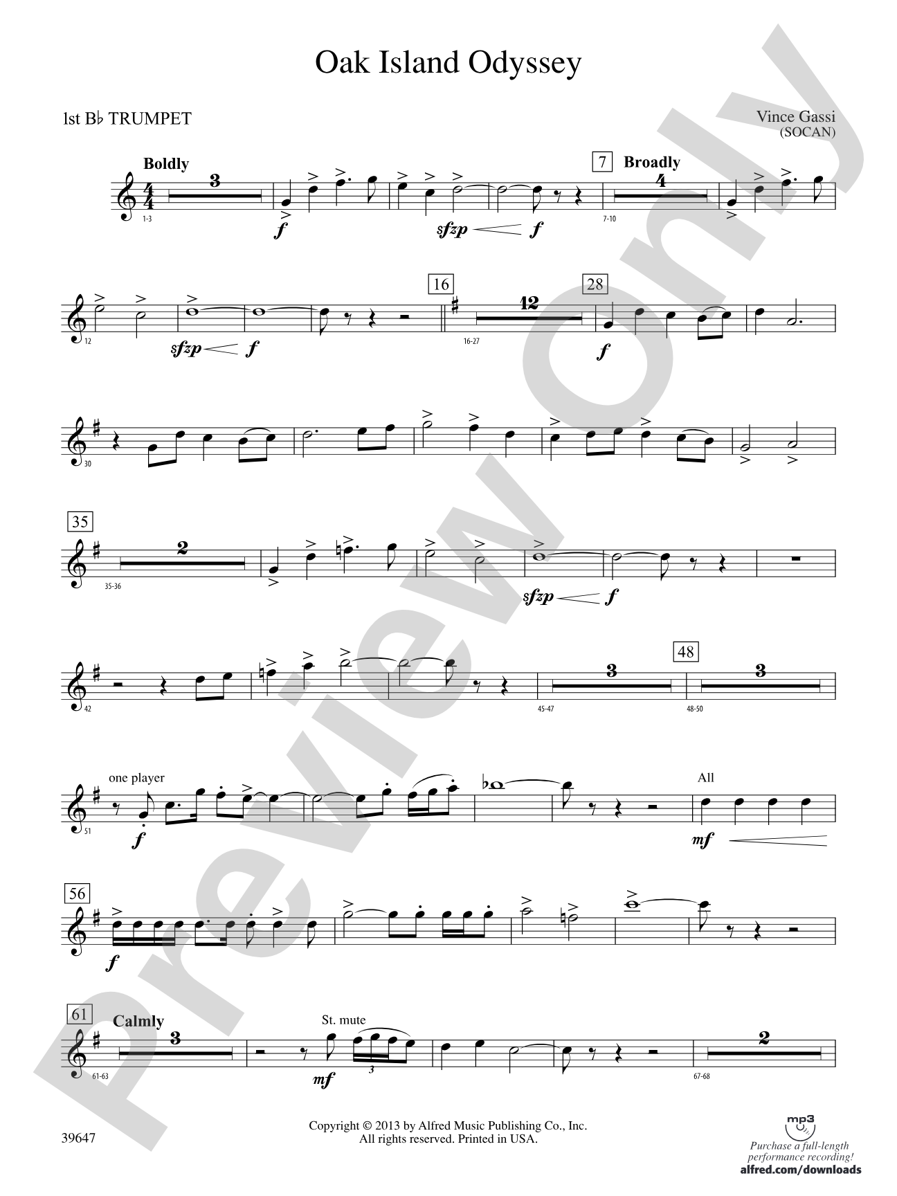 Oak Island Odyssey: 1st B-flat Trumpet