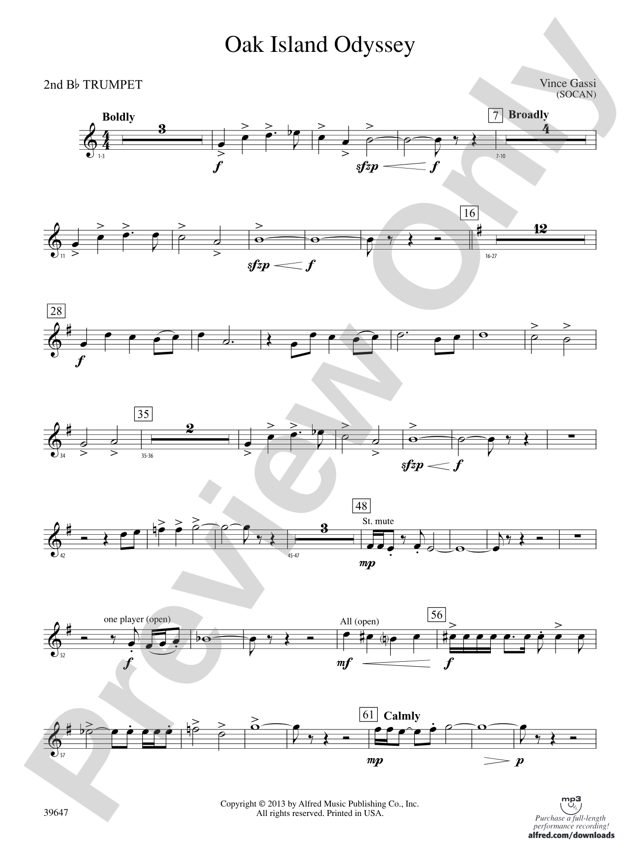 Oak Island Odyssey: 2nd B-flat Trumpet