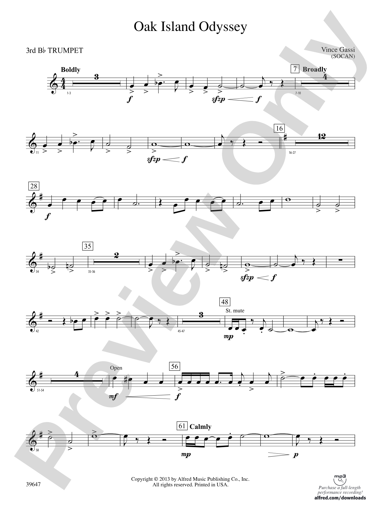 Oak Island Odyssey: 3rd B-flat Trumpet