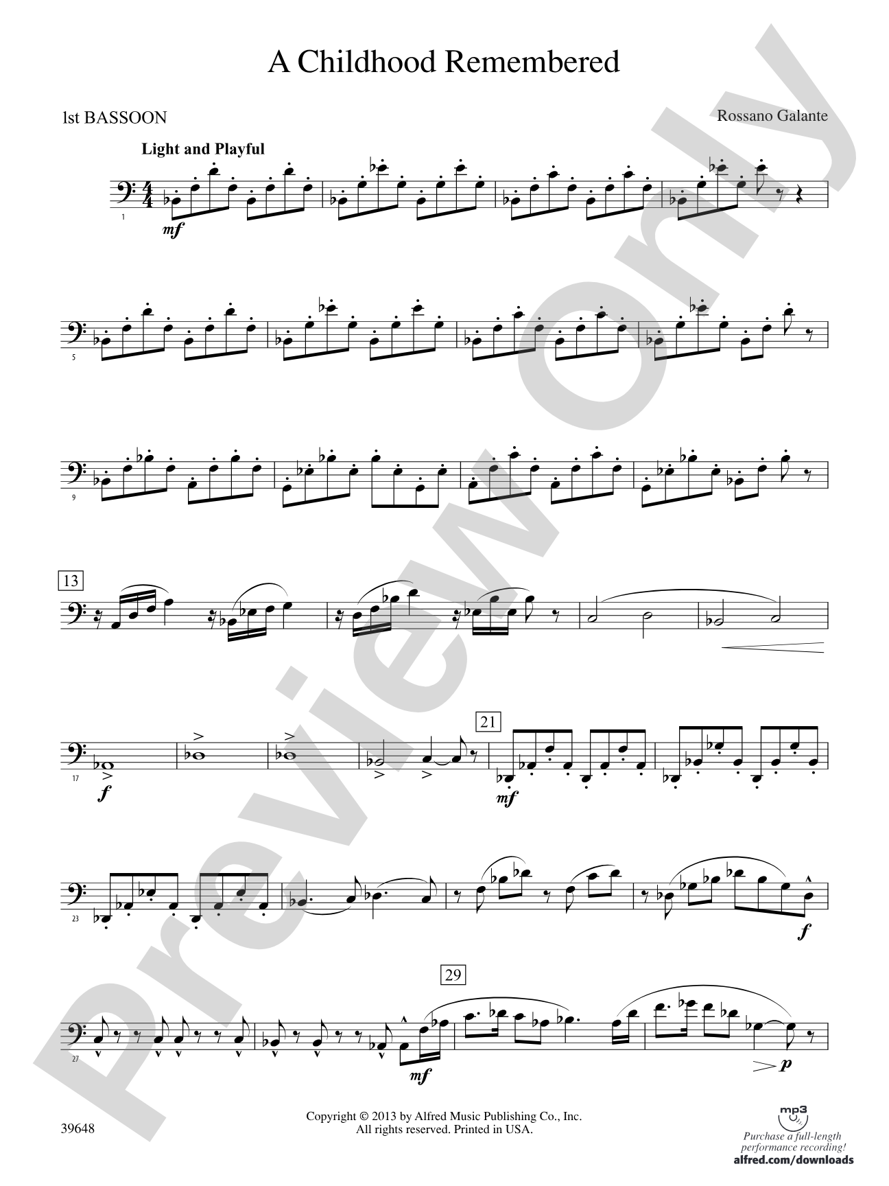 A Childhood Remembered: Bassoon