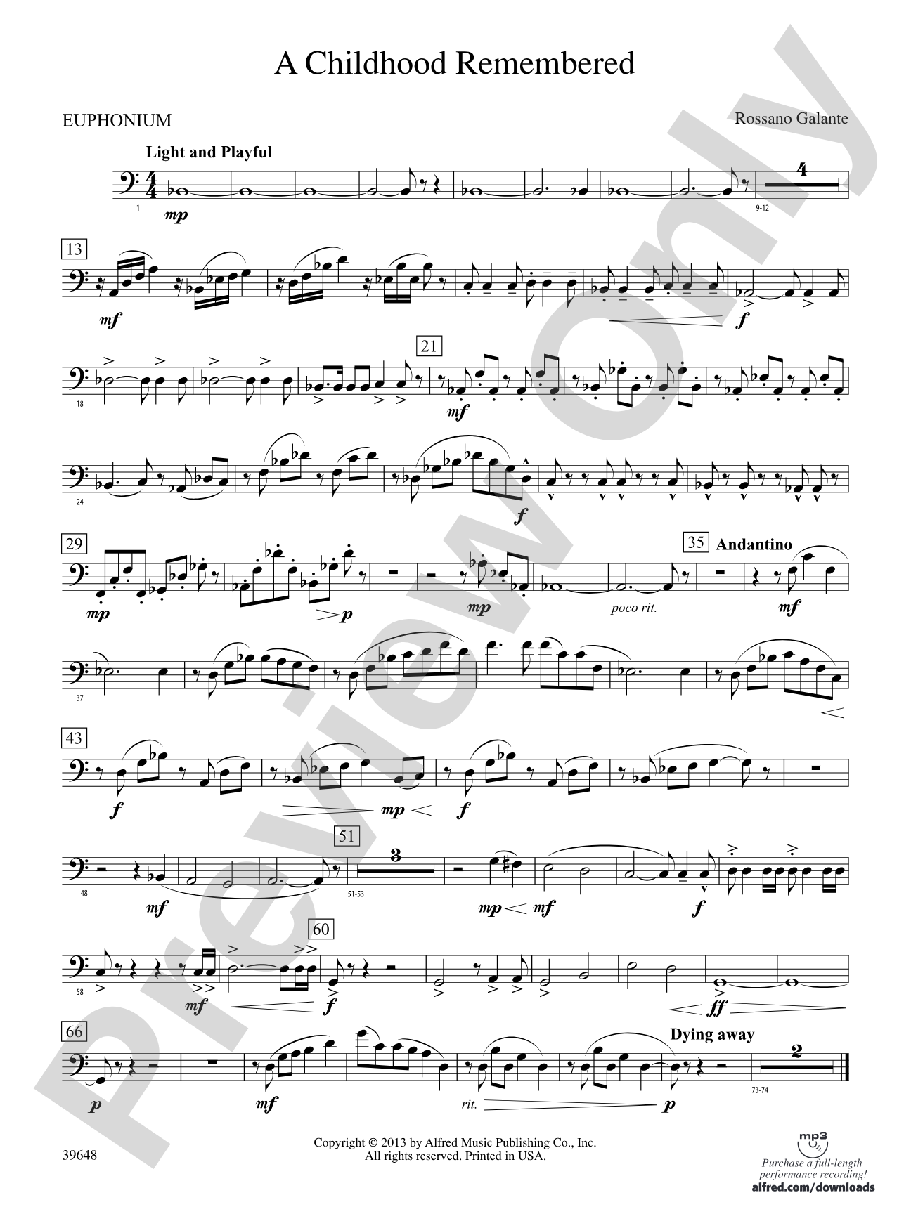 A Childhood Remembered: Baritone B.C.