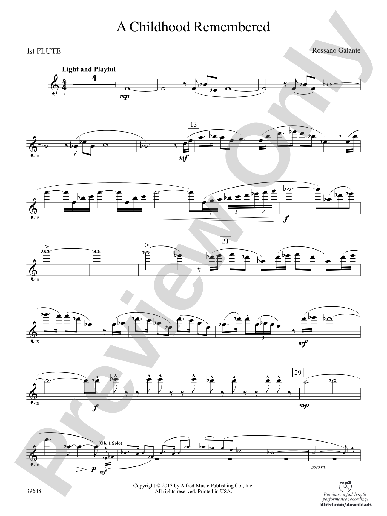 A Childhood Remembered: Flute