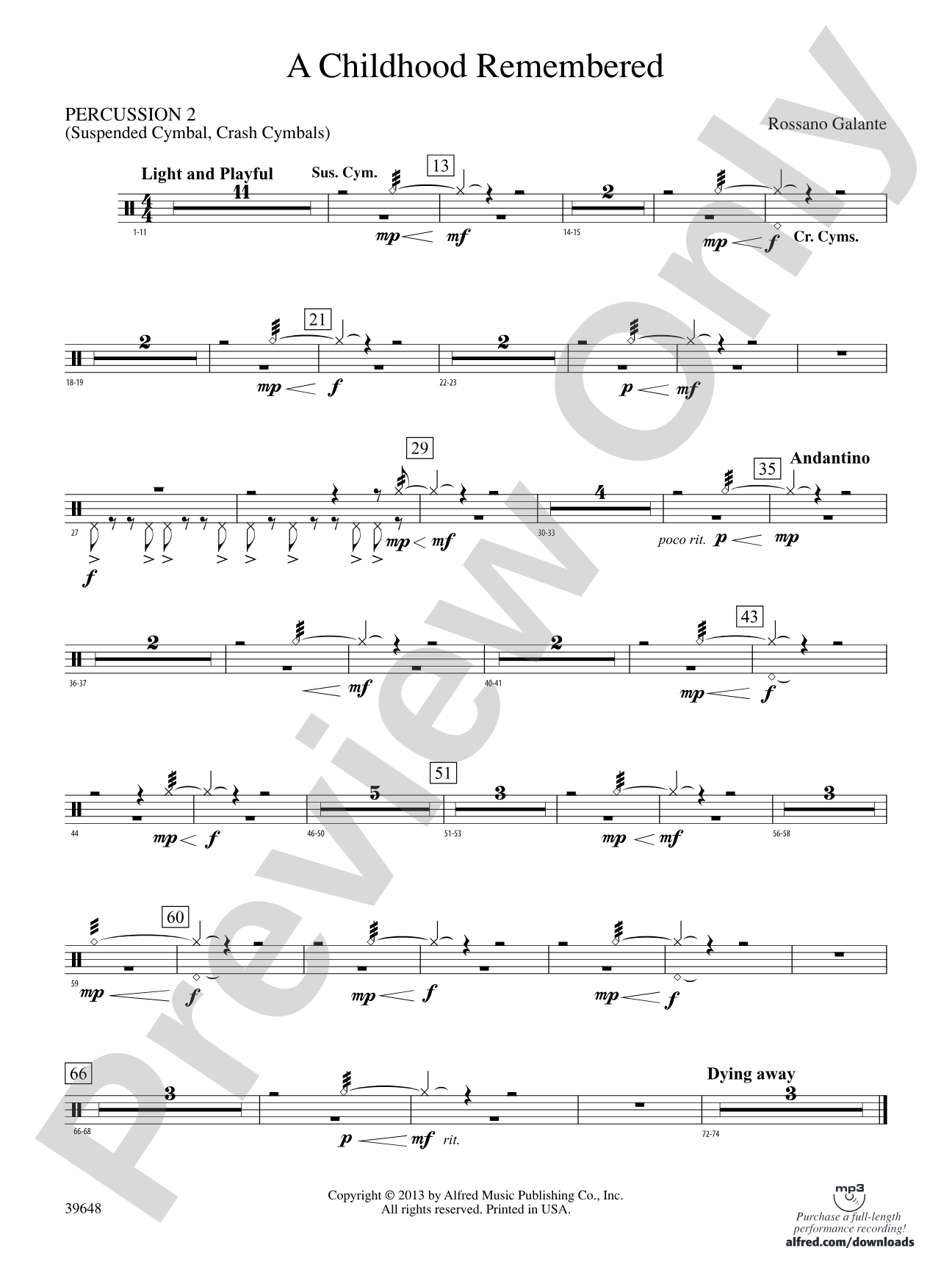 A Childhood Remembered: 2nd Percussion