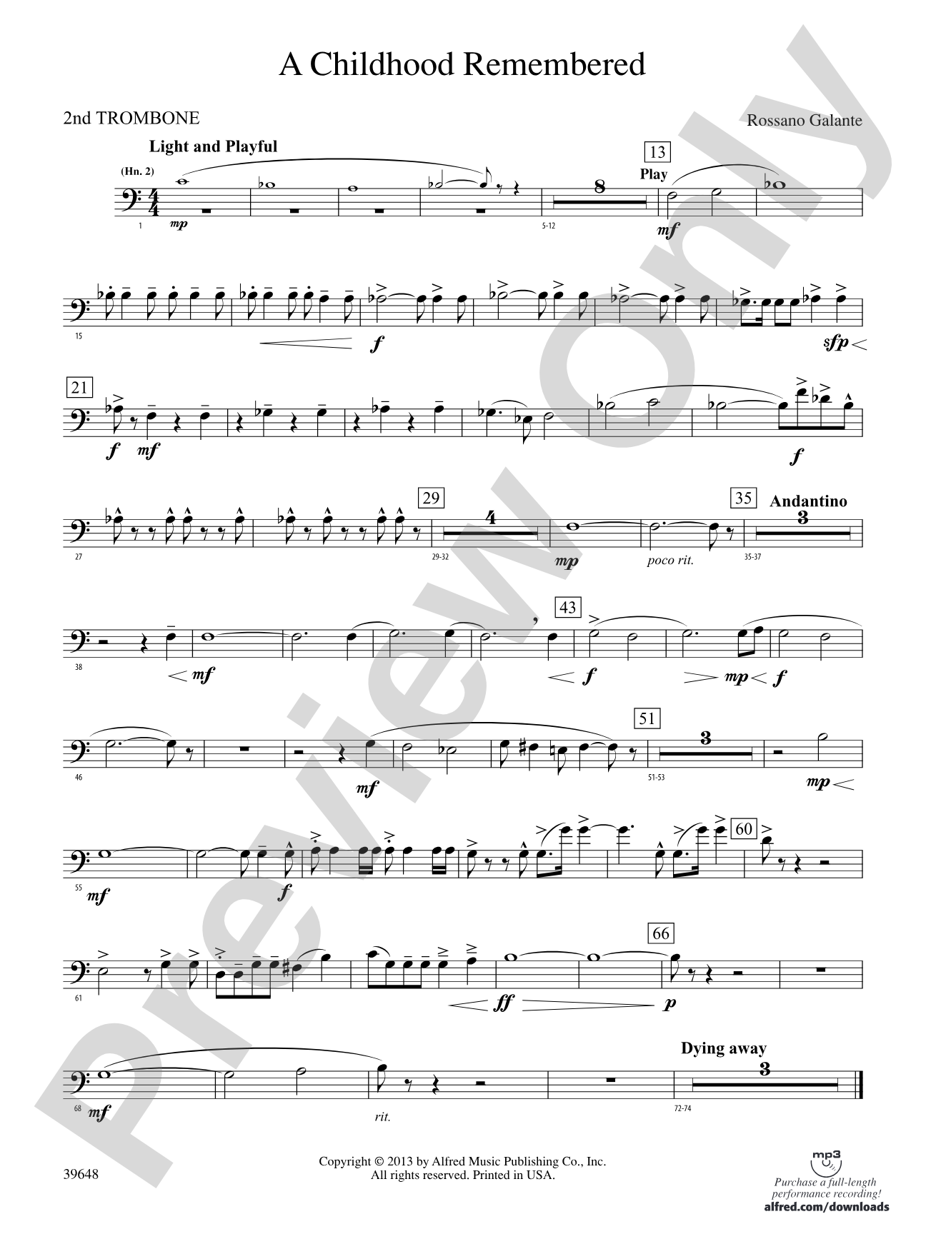 A Childhood Remembered: 2nd Trombone