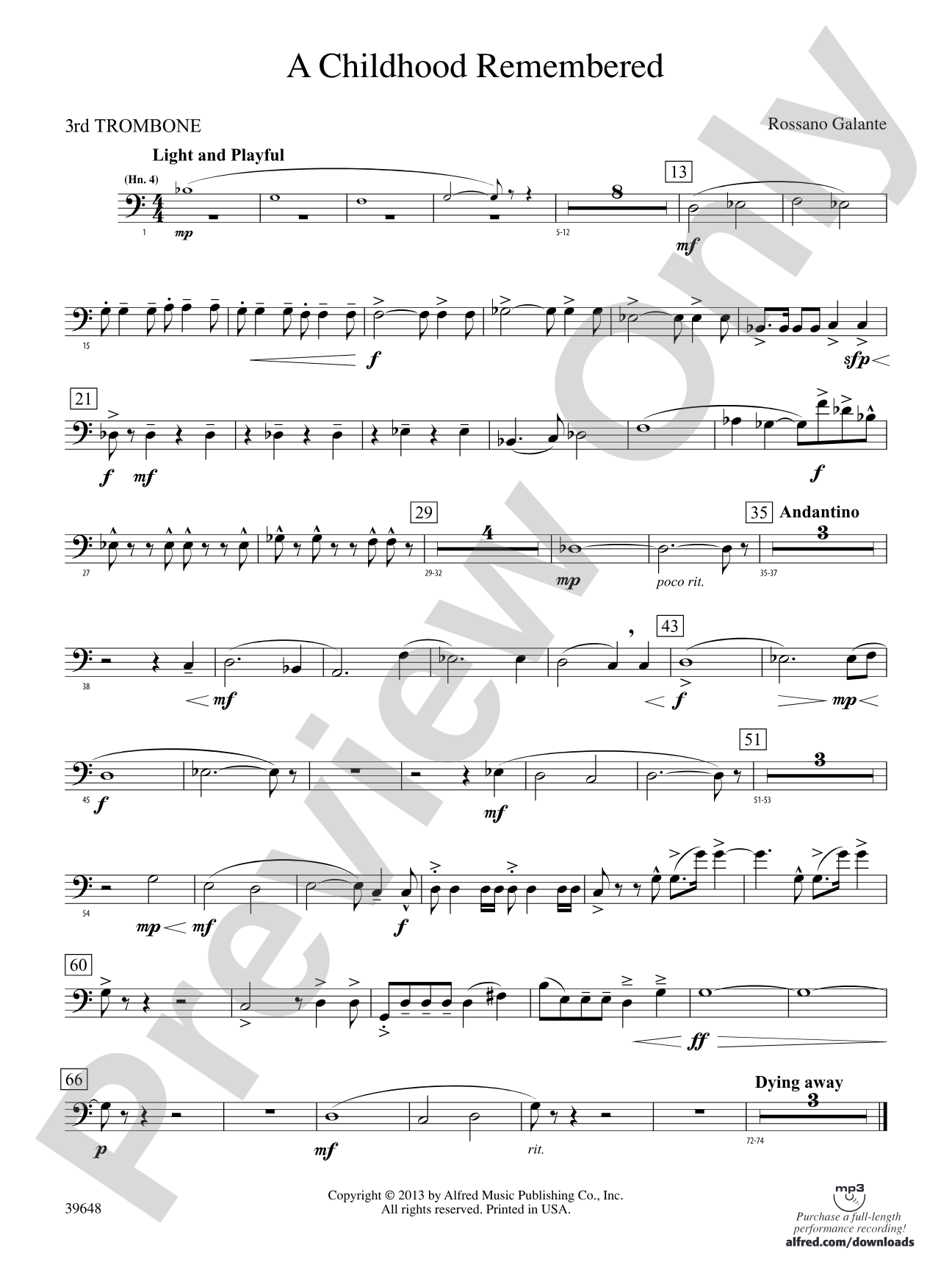 A Childhood Remembered: 3rd Trombone