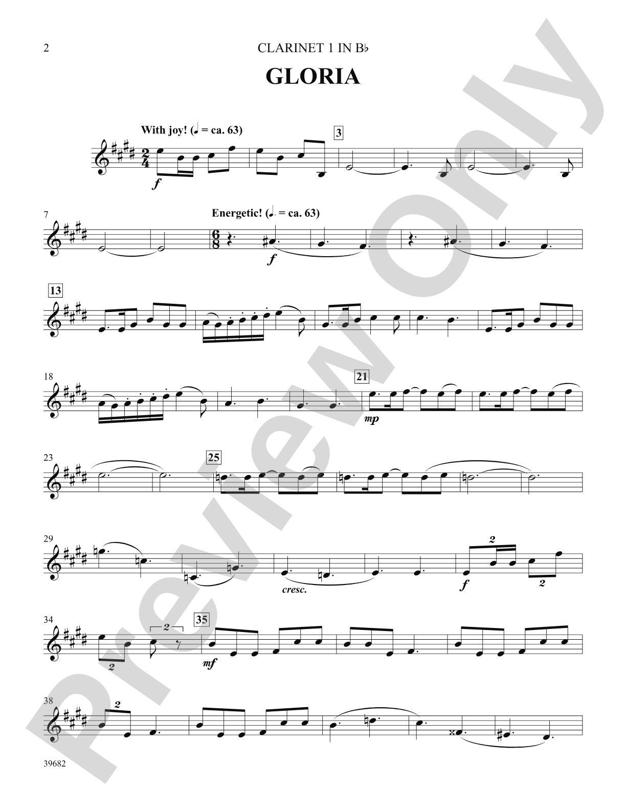 Missa Festiva: 1st B-flat Clarinet: Choral SoundPax