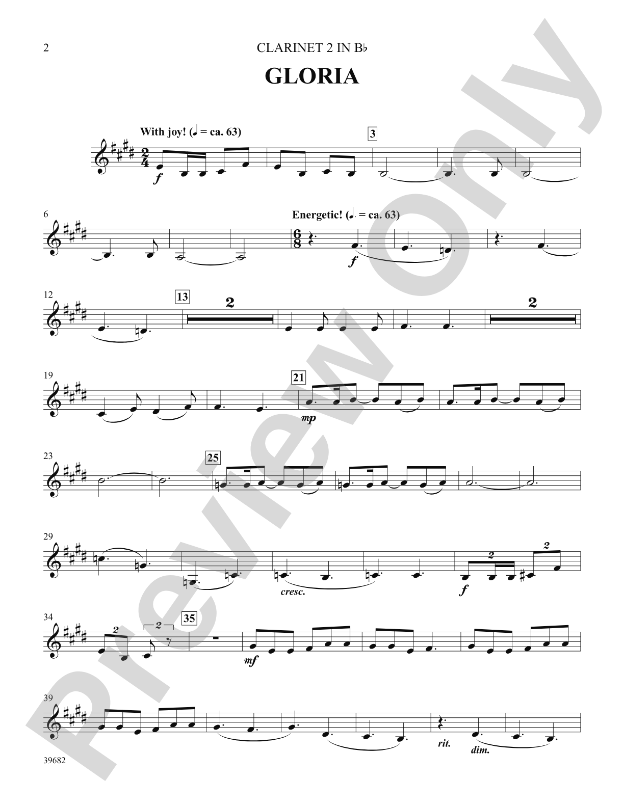 Missa Festiva: 2nd B-flat Clarinet: Choral SoundPax