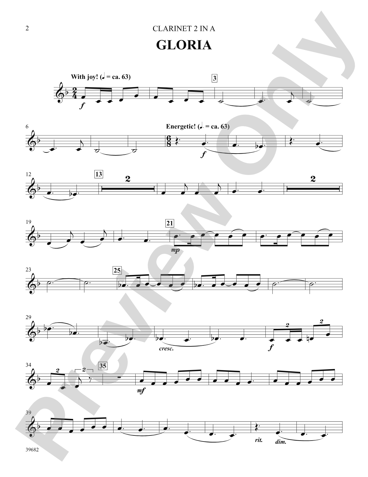 Missa Festiva: Clarinet 2 in A: Choral SoundPax