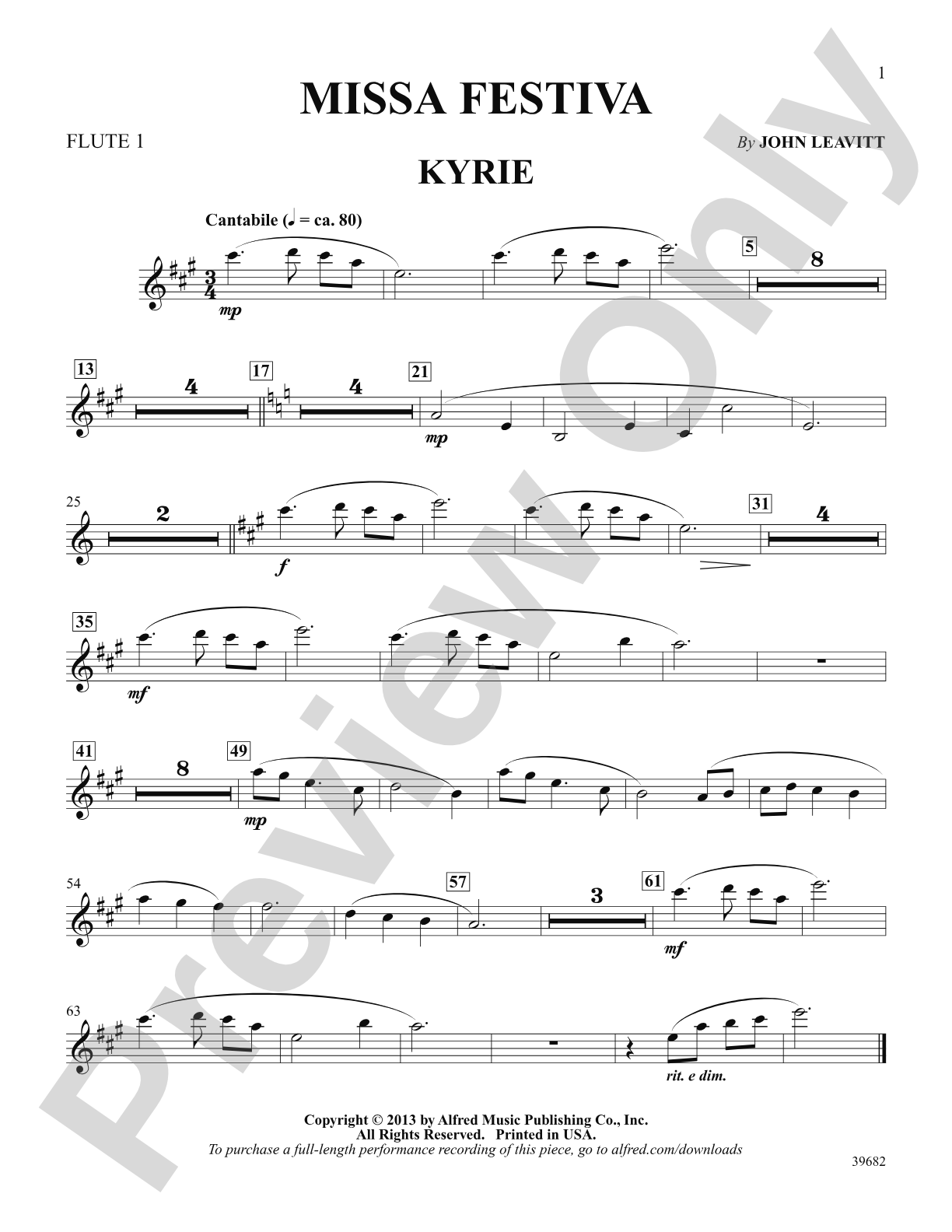 Missa Festiva: Flute: Choral SoundPax
