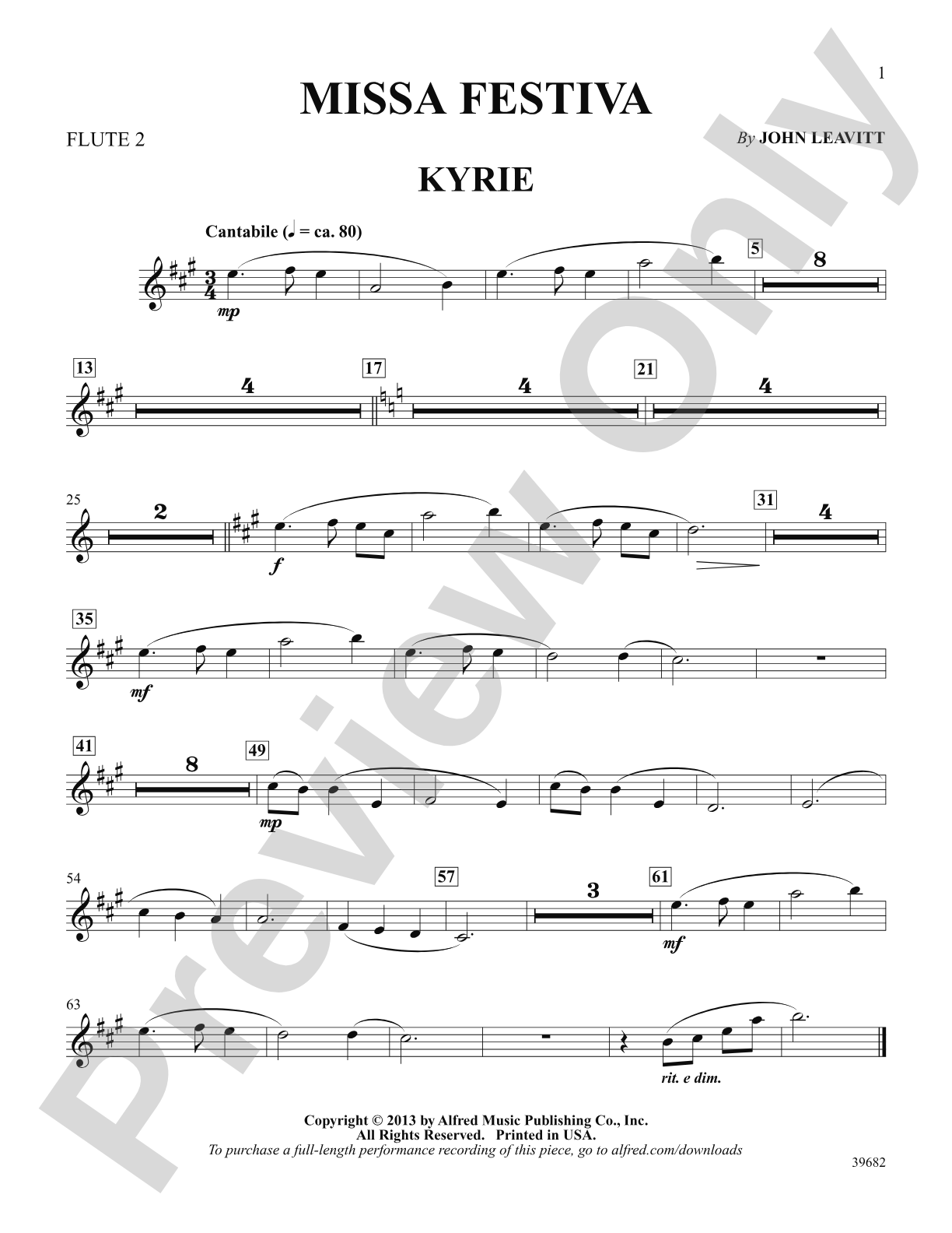 Missa Festiva: 2nd Flute: Choral SoundPax