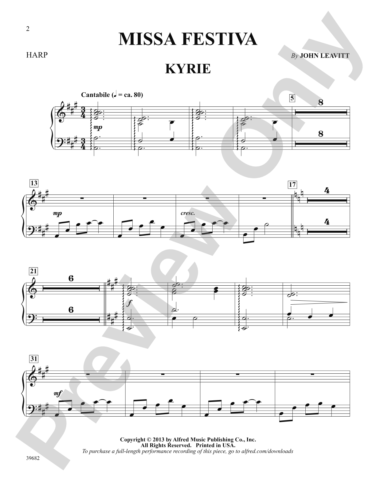 Missa Festiva: Harp: Choral SoundPax