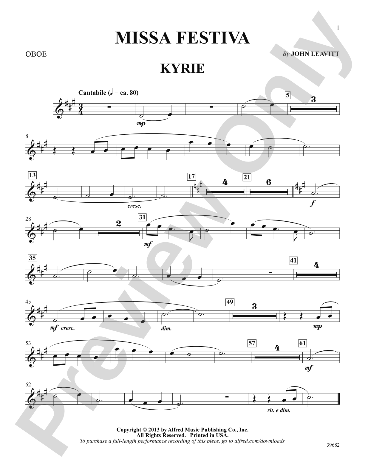 Missa Festiva: Oboe: Choral SoundPax