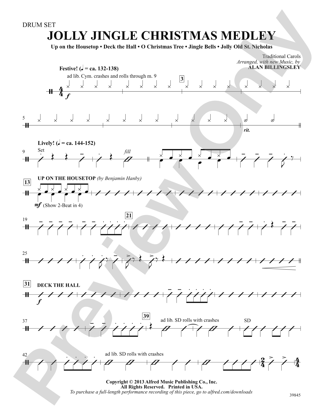 Jolly Jingle Christmas Medley: Drums: Choral SoundPax