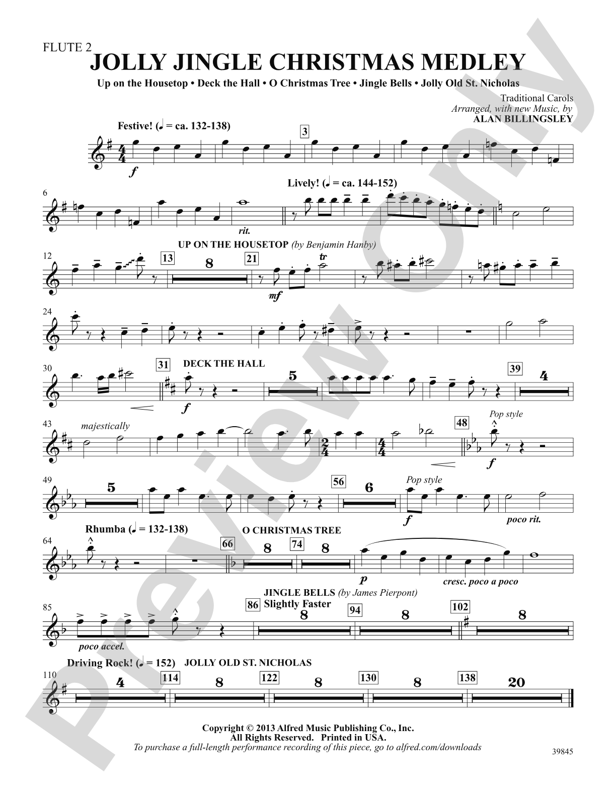 Jolly Jingle Christmas Medley: 2nd Flute: Choral SoundPax