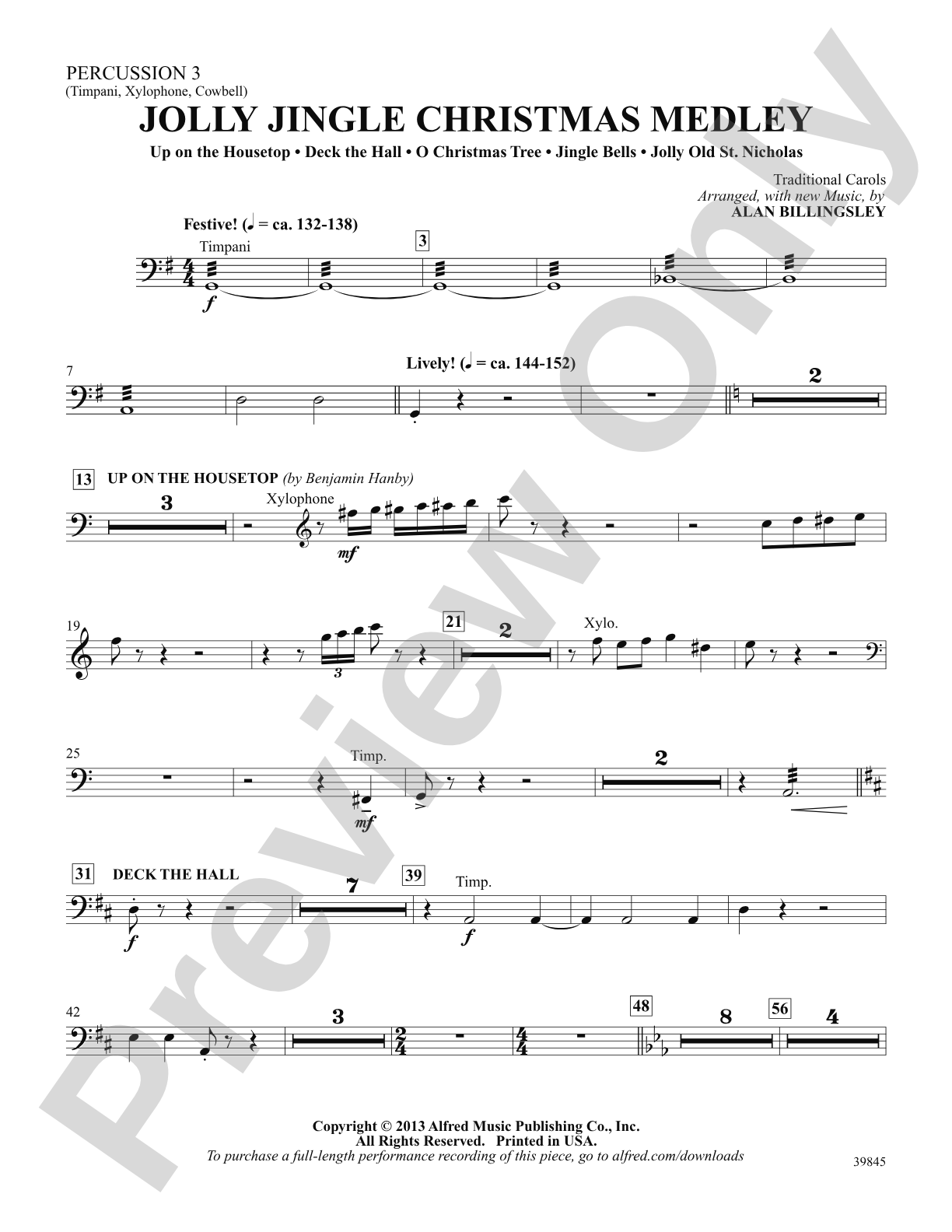 Jolly Jingle Christmas Medley: 3rd Percussion: Choral SoundPax