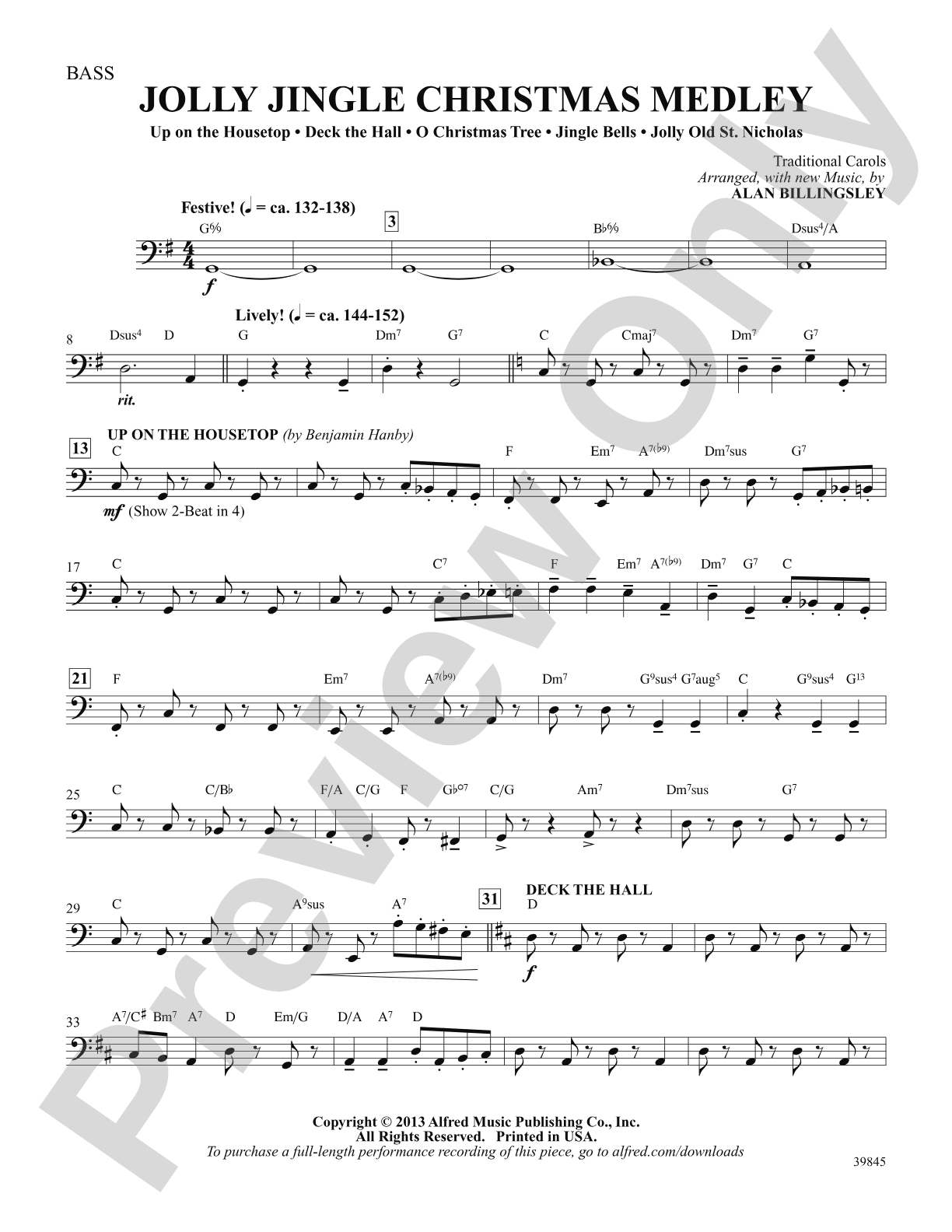 Jolly Jingle Christmas Medley: String Bass: Choral SoundPax