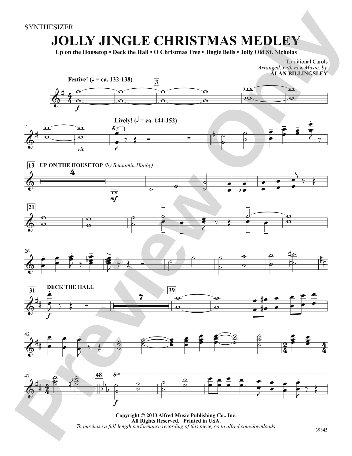 Jolly Jingle Christmas Medley: 1st Synthesizer: Choral SoundPax