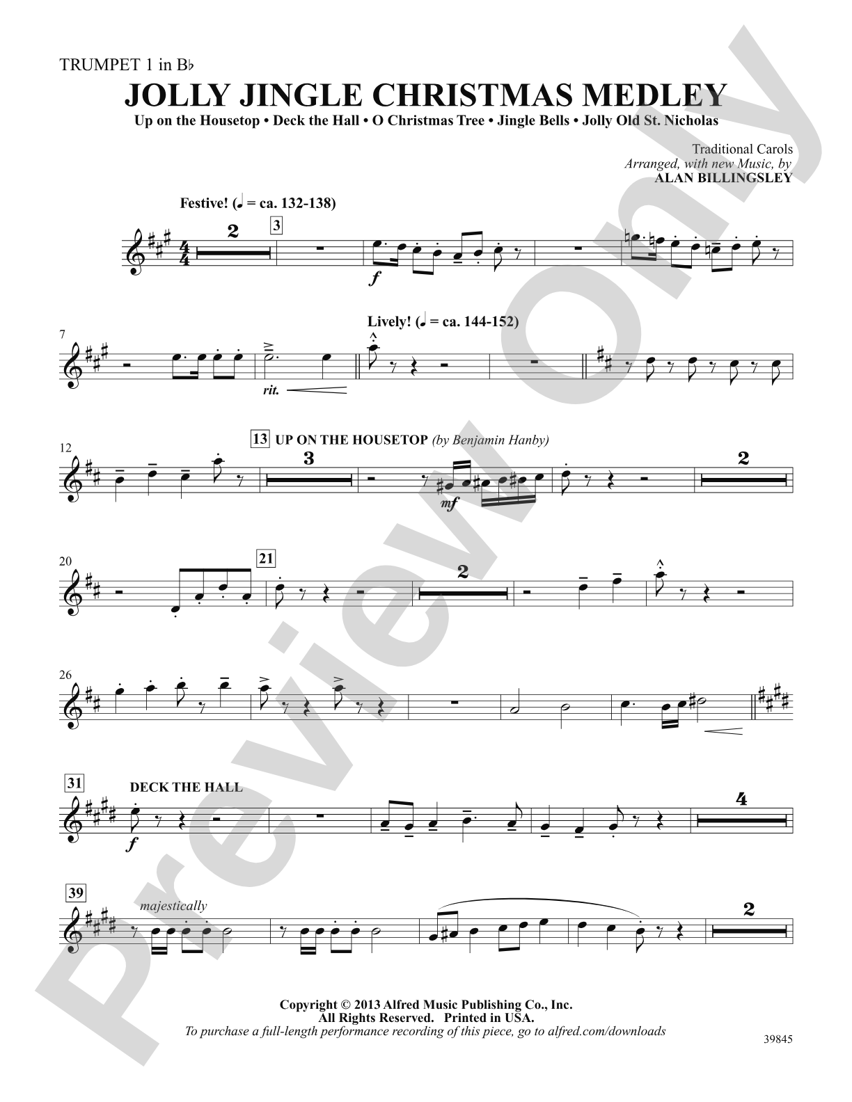 Jolly Jingle Christmas Medley: 1st B-flat Trumpet: Choral SoundPax