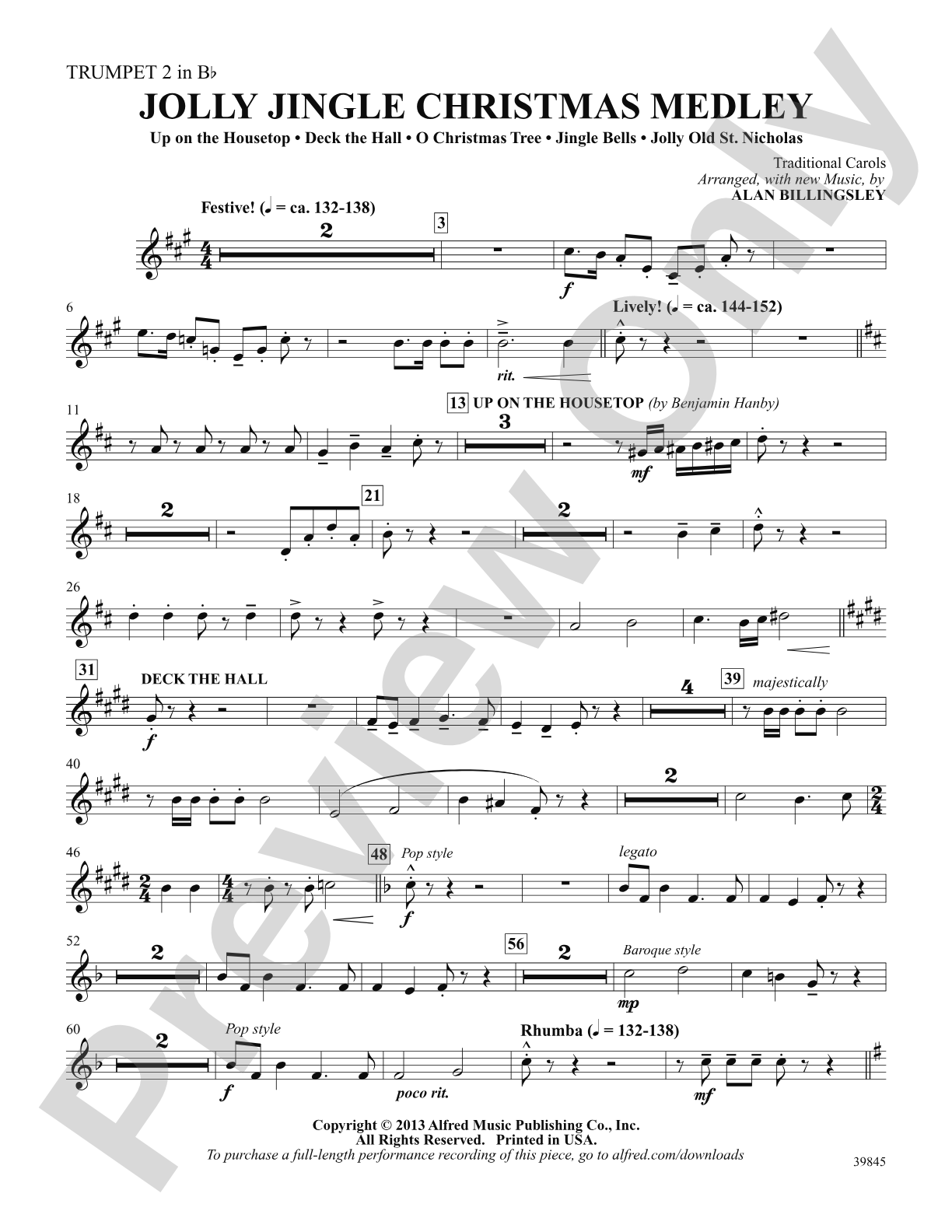 Jolly Jingle Christmas Medley: 2nd B-flat Trumpet: Choral SoundPax