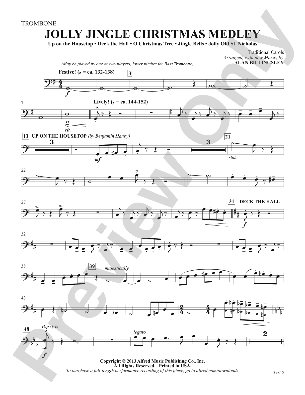 Jolly Jingle Christmas Medley: 1st Trombone: Choral SoundPax