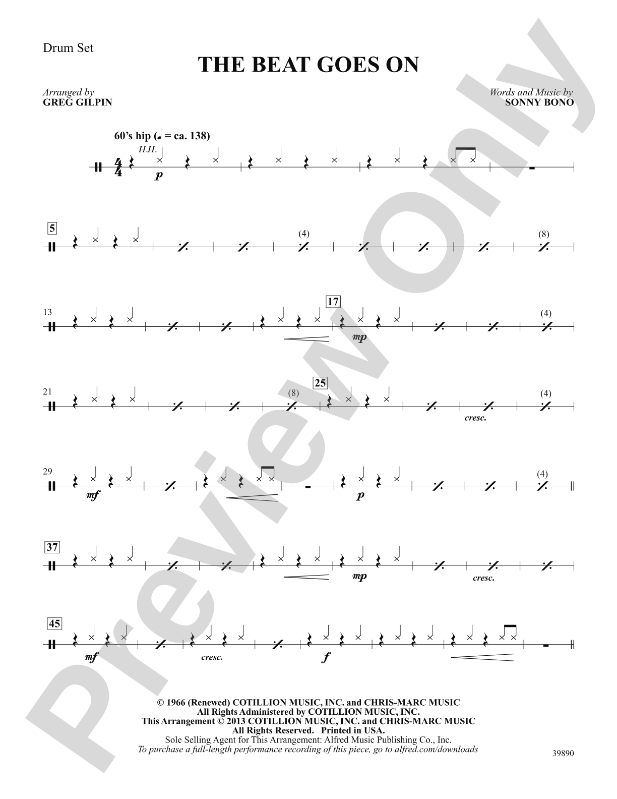 The Beat Goes On: Drums: Choral SoundPax