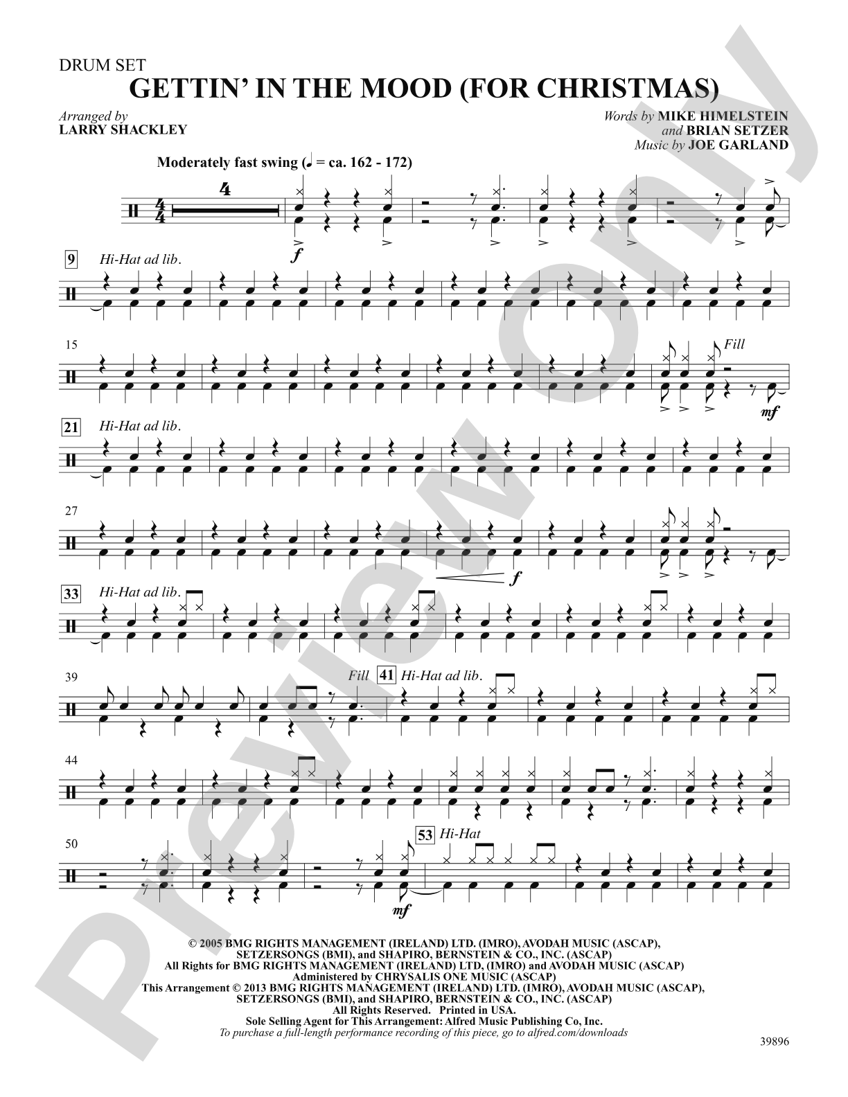Gettin' in the Mood (for Christmas): Drums: Choral SoundPax