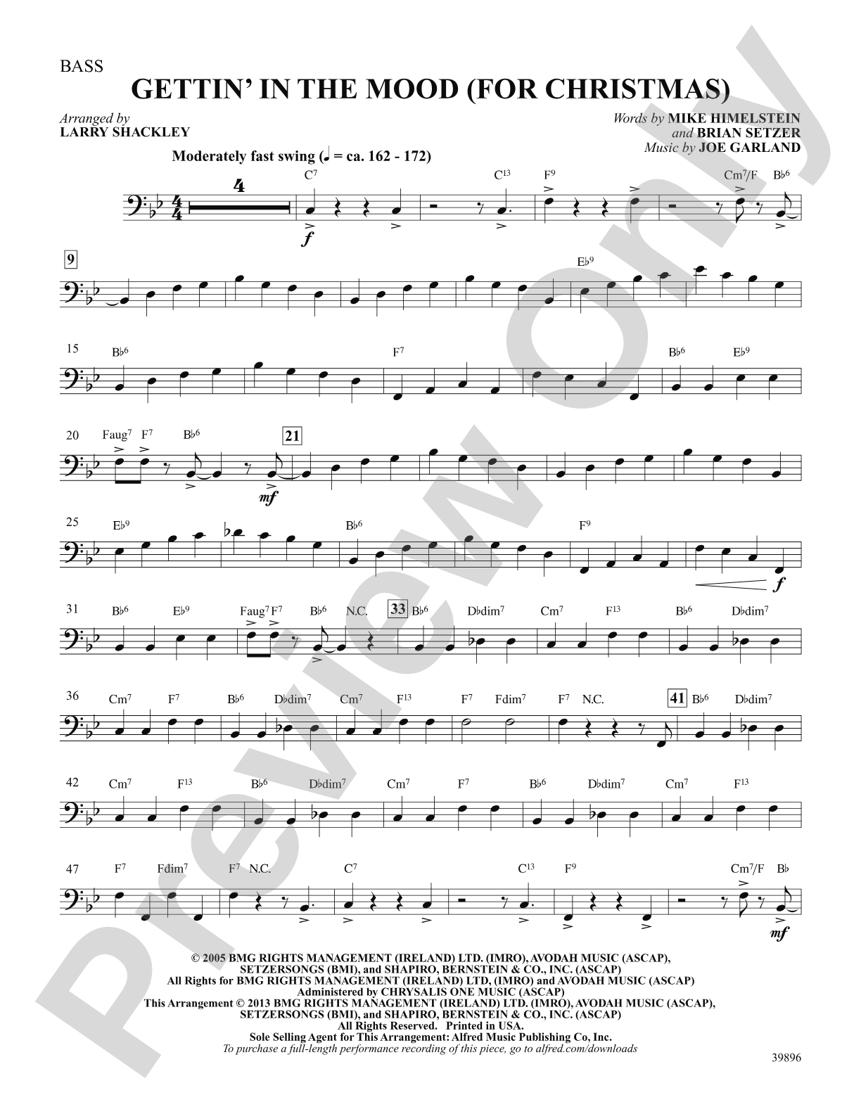 Gettin' in the Mood (for Christmas): String Bass: Choral SoundPax