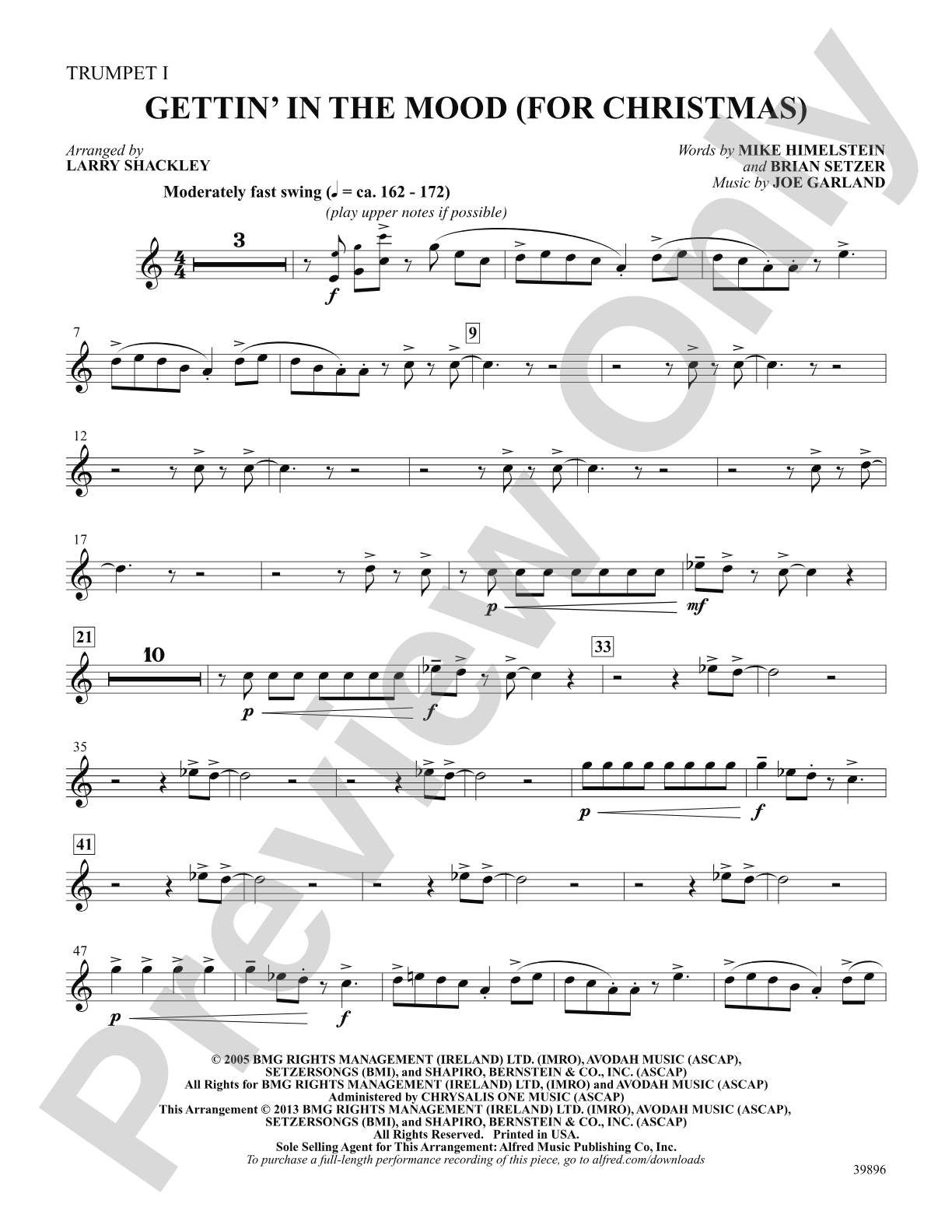 Gettin' in the Mood (for Christmas): 1st B-flat Trumpet: Choral SoundPax