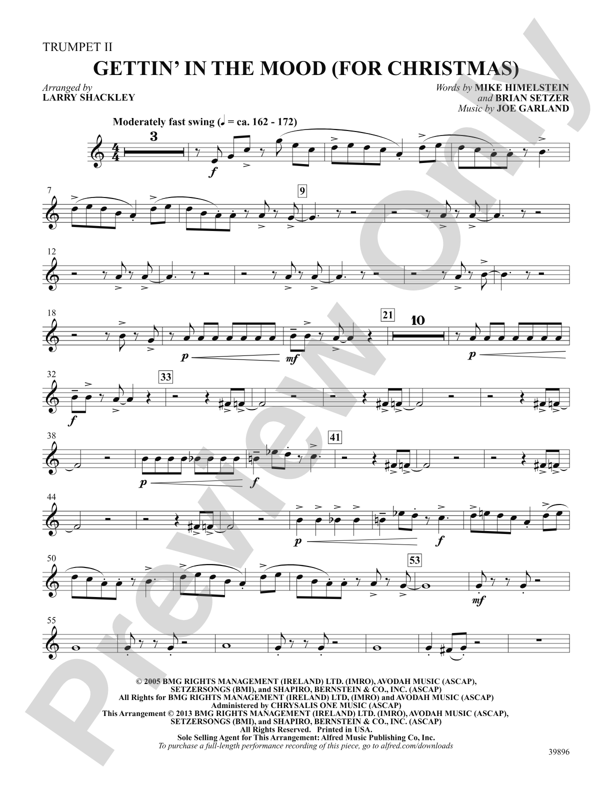 Gettin' in the Mood (for Christmas): 2nd B-flat Trumpet: Choral SoundPax