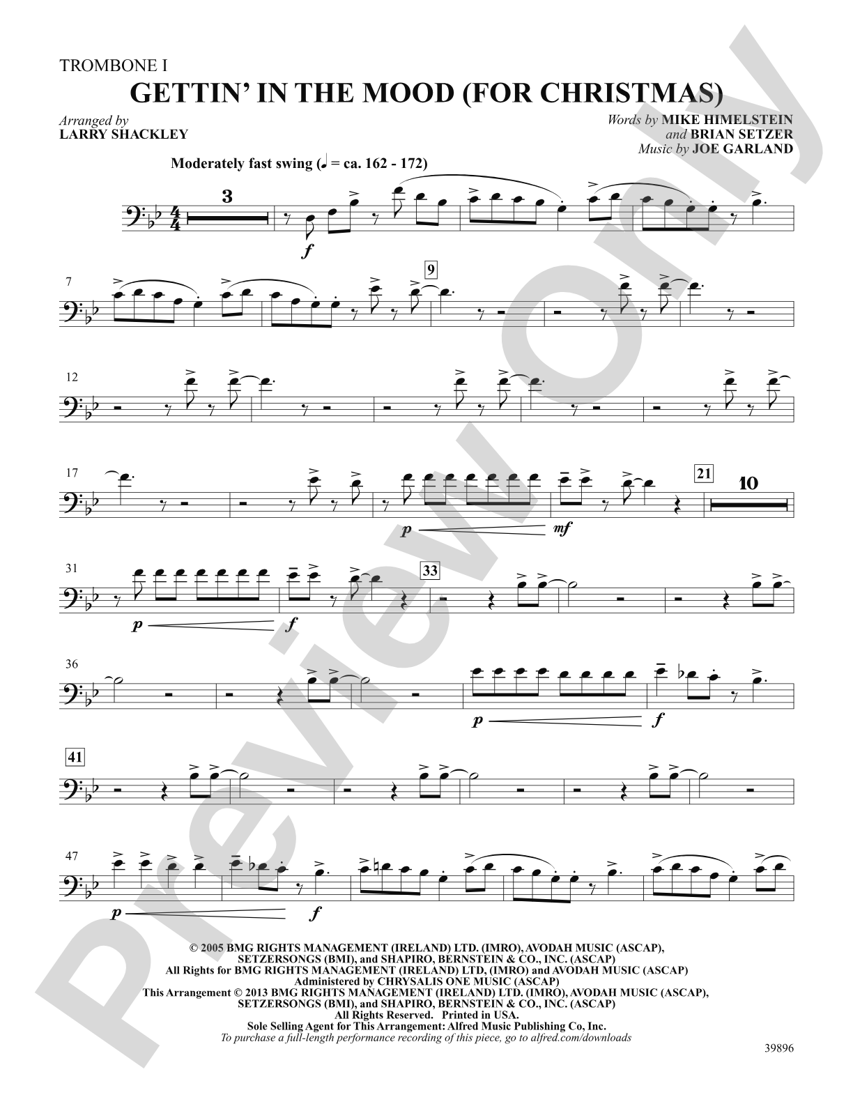 Gettin' in the Mood (for Christmas): 1st Trombone: Choral SoundPax